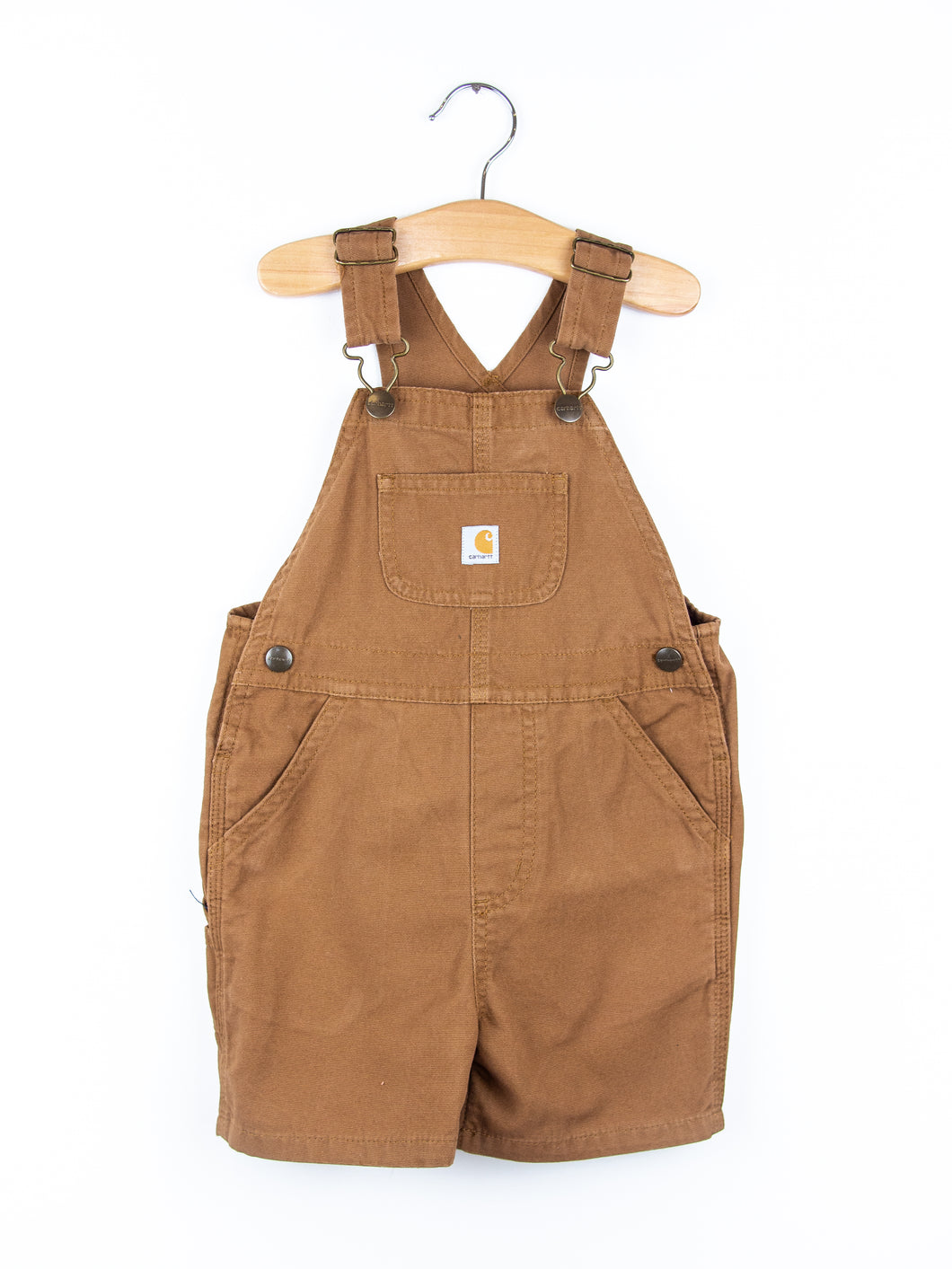 Carhartt Brown Dungaree Shorties - Age 2T