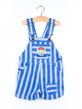 Load image into Gallery viewer, Vintage Stripe Dungaree Shorties - Age 2T - READ DESCRIPTION
