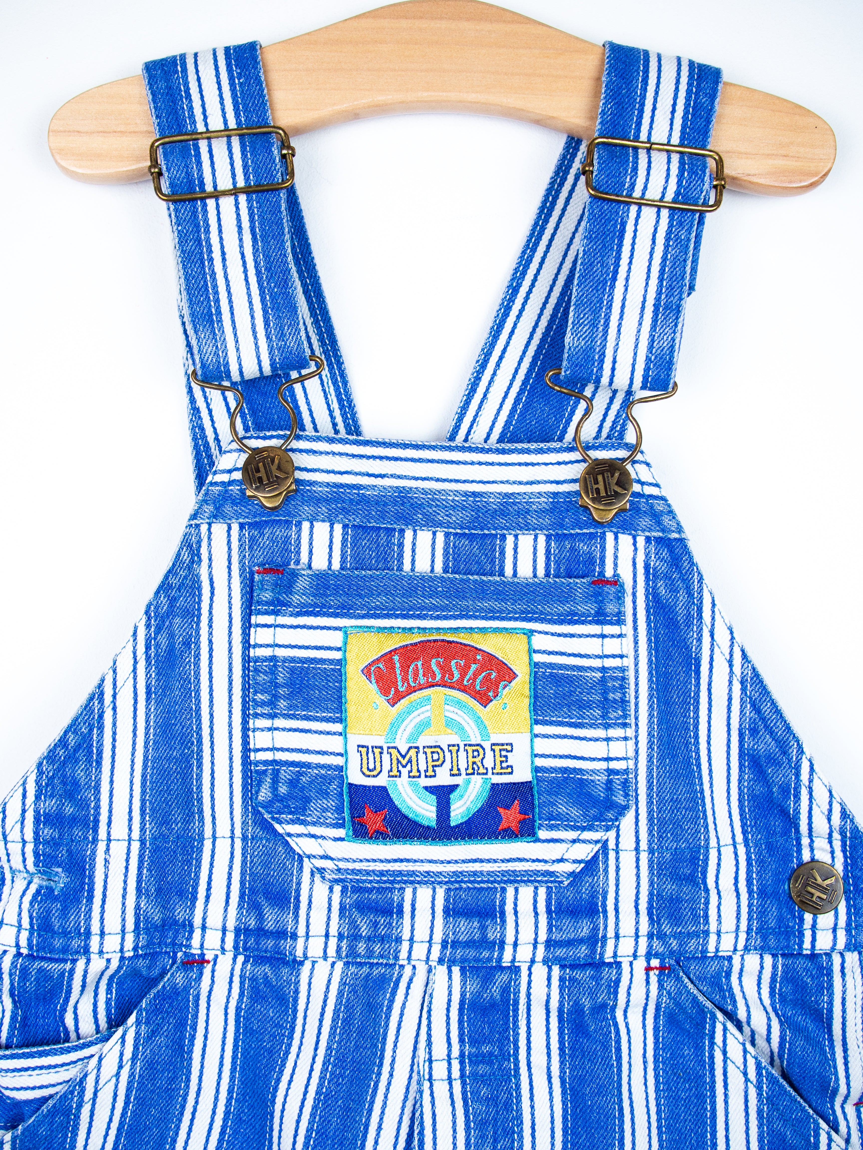 Vintage Stripe Dungaree Shorties - Age 2T - READ DESCRIPTION