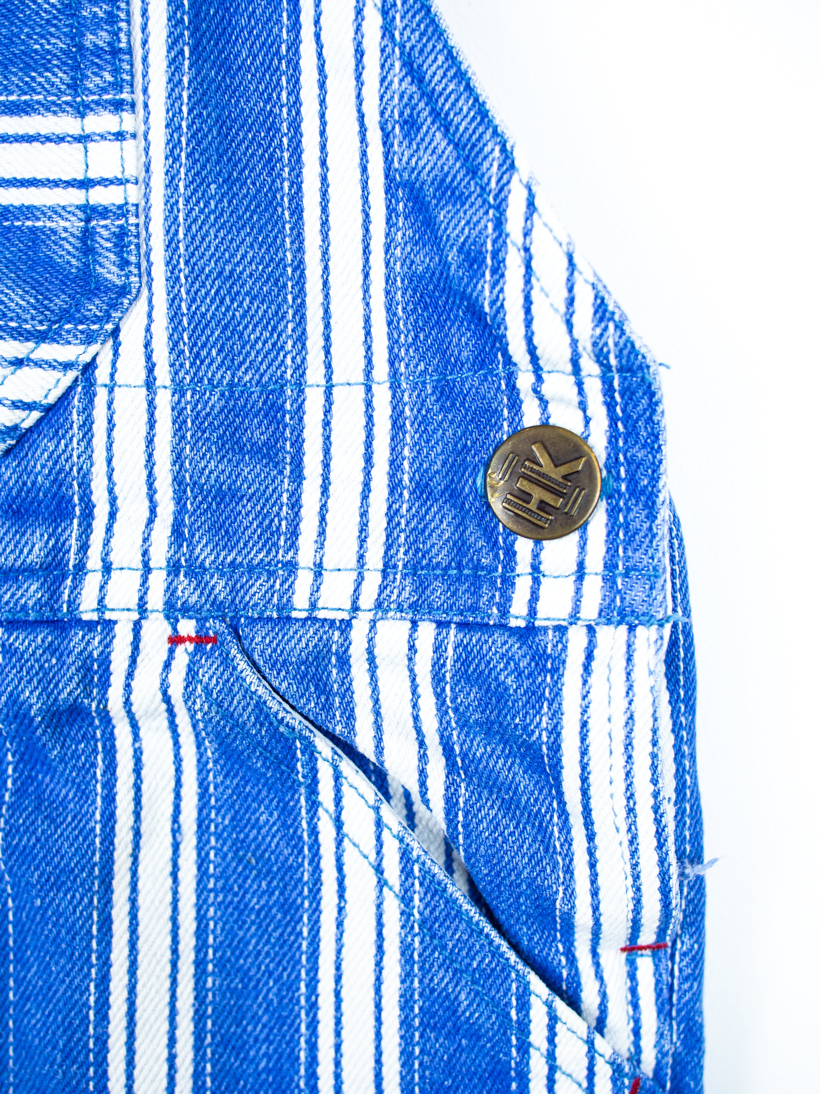 Vintage Stripe Dungaree Shorties - Age 2T - READ DESCRIPTION