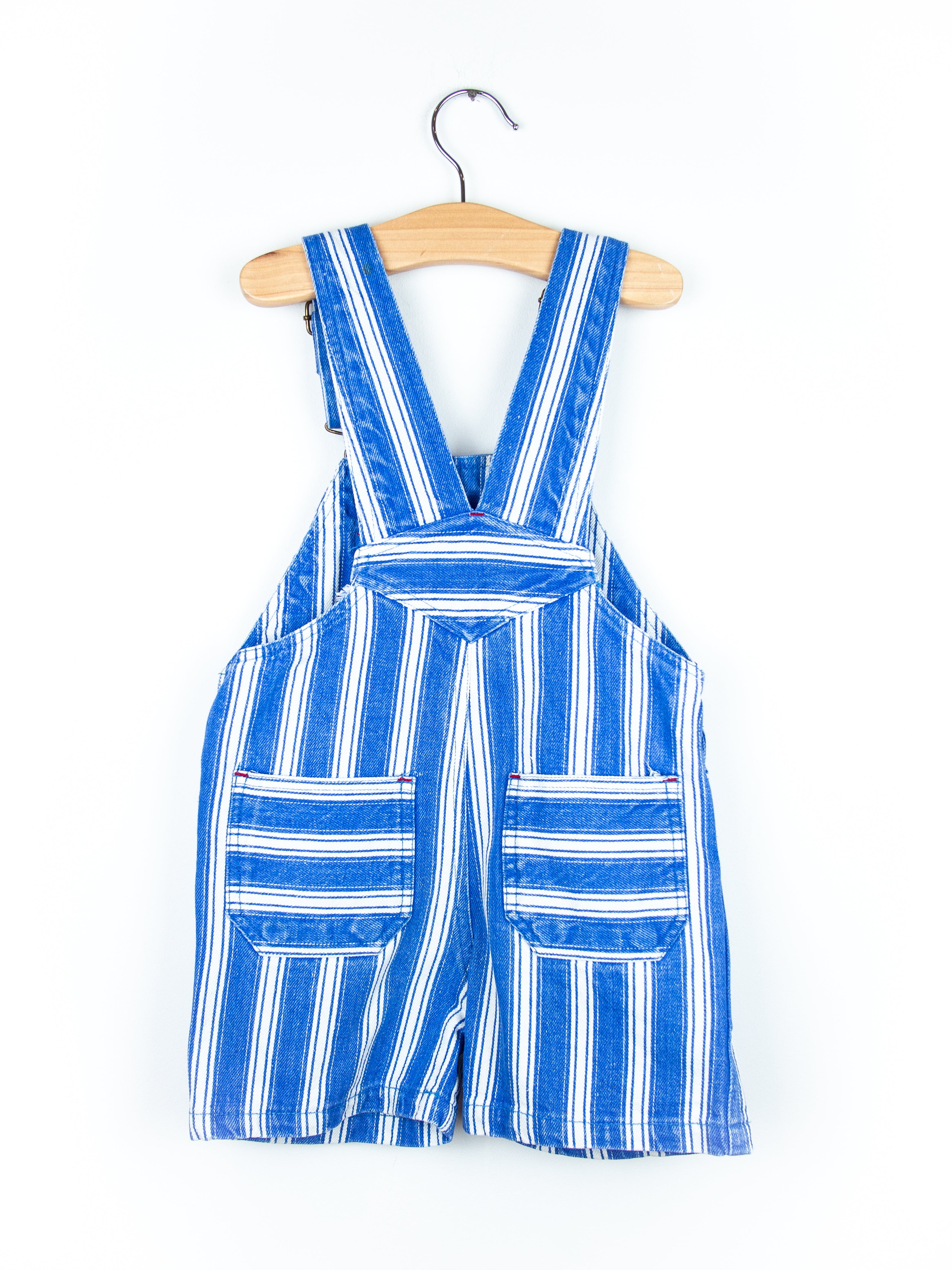 Vintage Stripe Dungaree Shorties - Age 2T - READ DESCRIPTION
