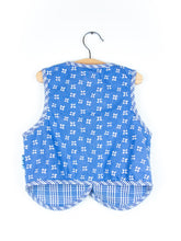 Load image into Gallery viewer, Vintage Gymboree Reversible Blue Ditsy Print Waistcoat - Age 2-3 years
