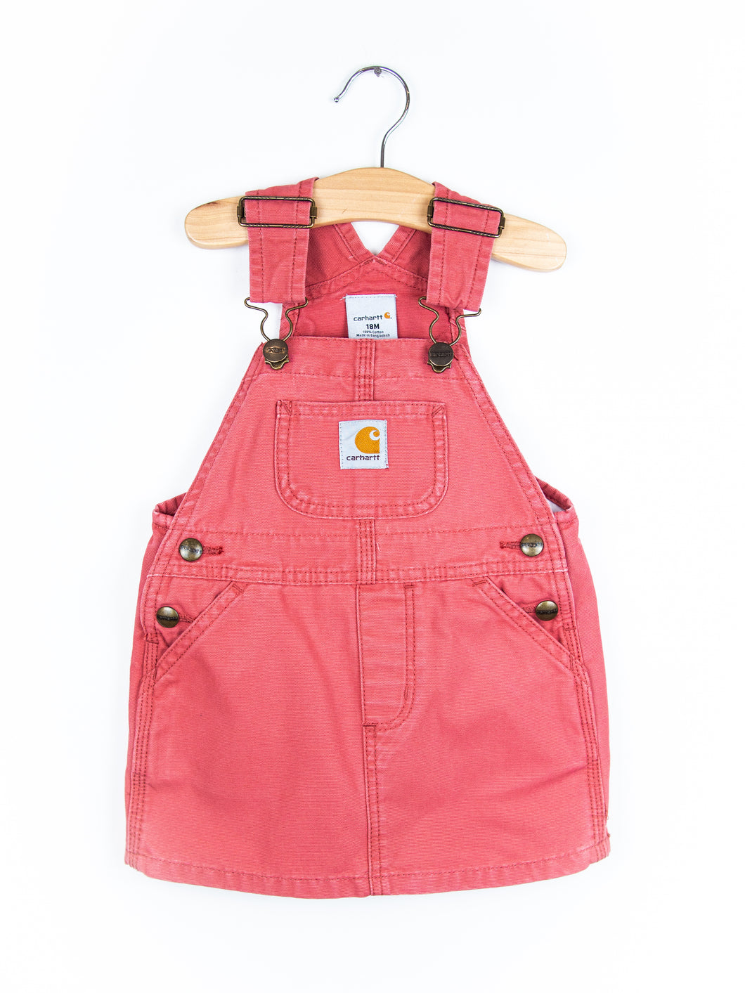 Carhartt Rare Coral Denim Dungaree Dress - Age 18 months