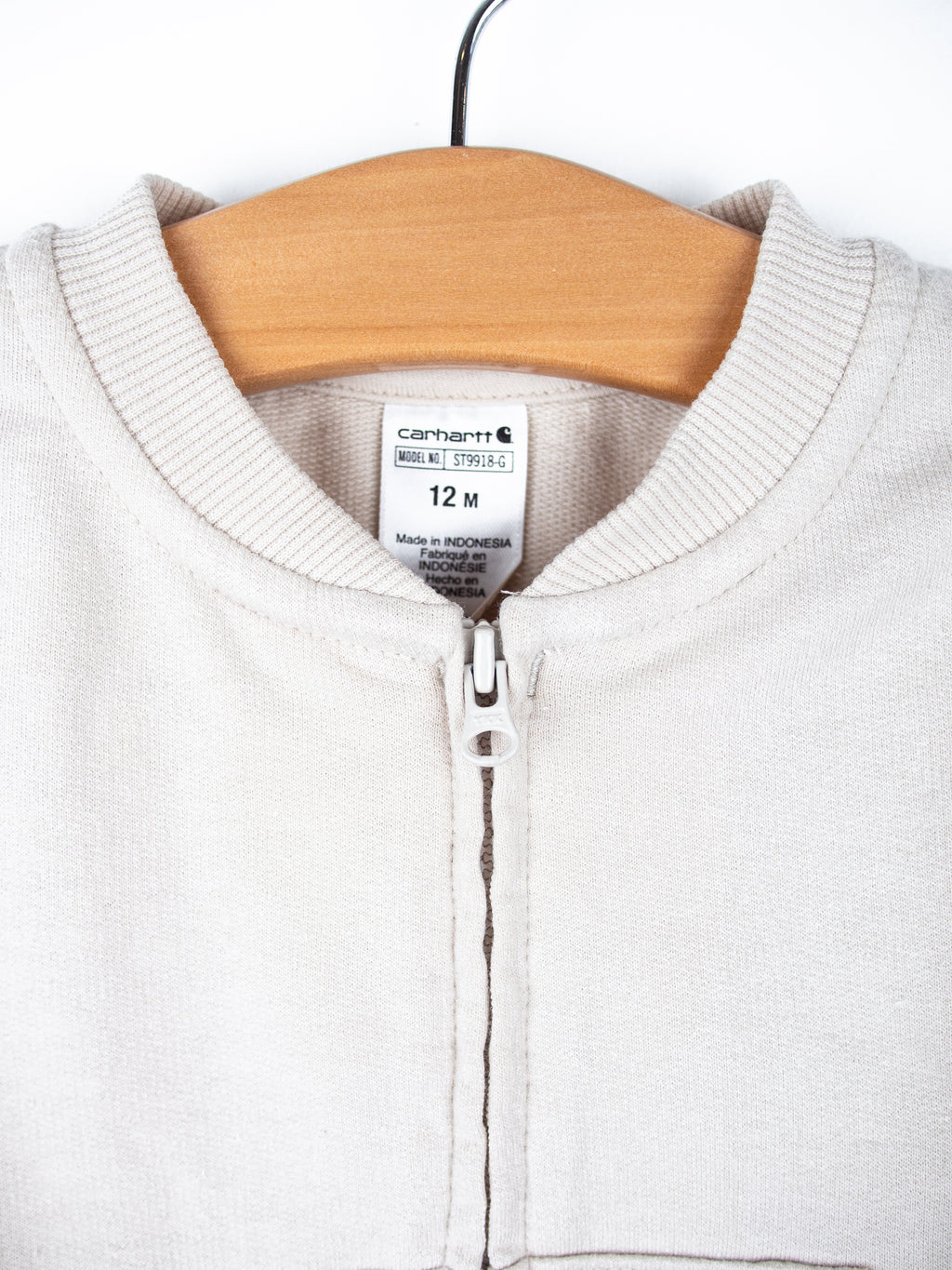 Carhartt Rare Cream Zip Sweatshirt - Age 9-12 months