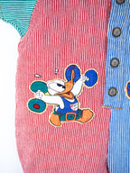 Vintage Disney Mickey Mouse Denim Stripe Romper - Age 6 months