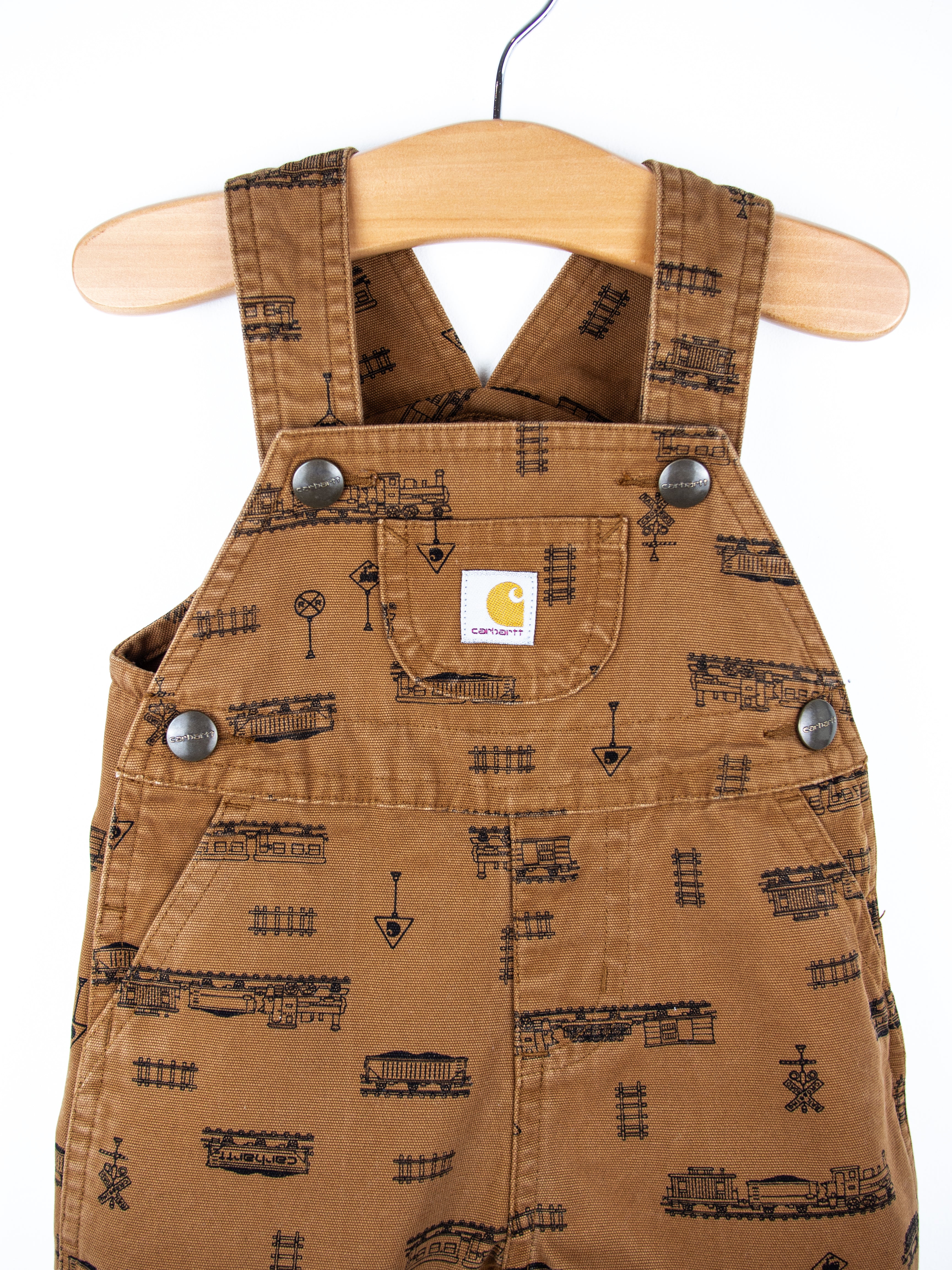 Carhartt Rare Train Print Dungarees - Age 3 months