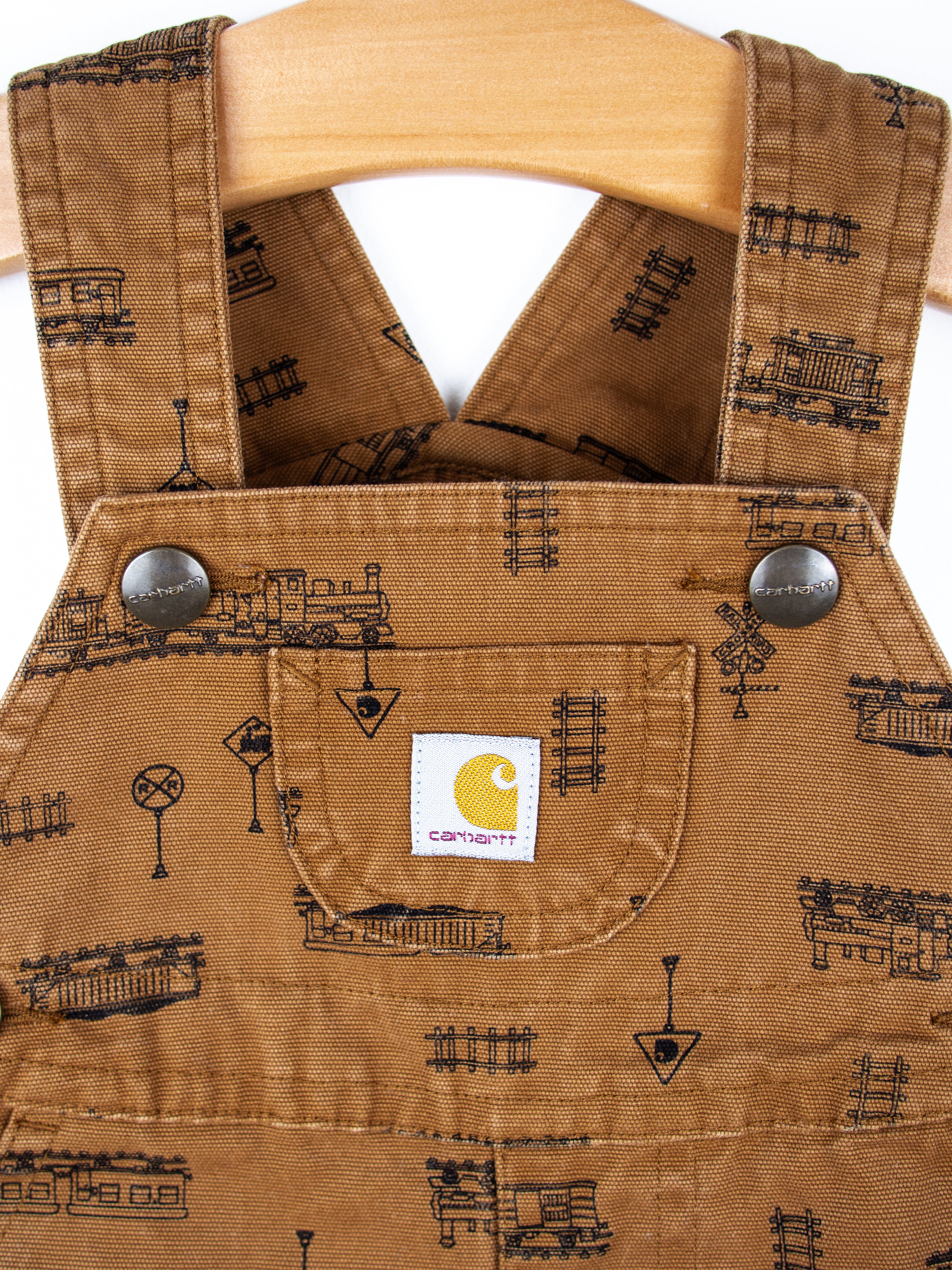 Carhartt Rare Train Print Dungarees - Age 3 months