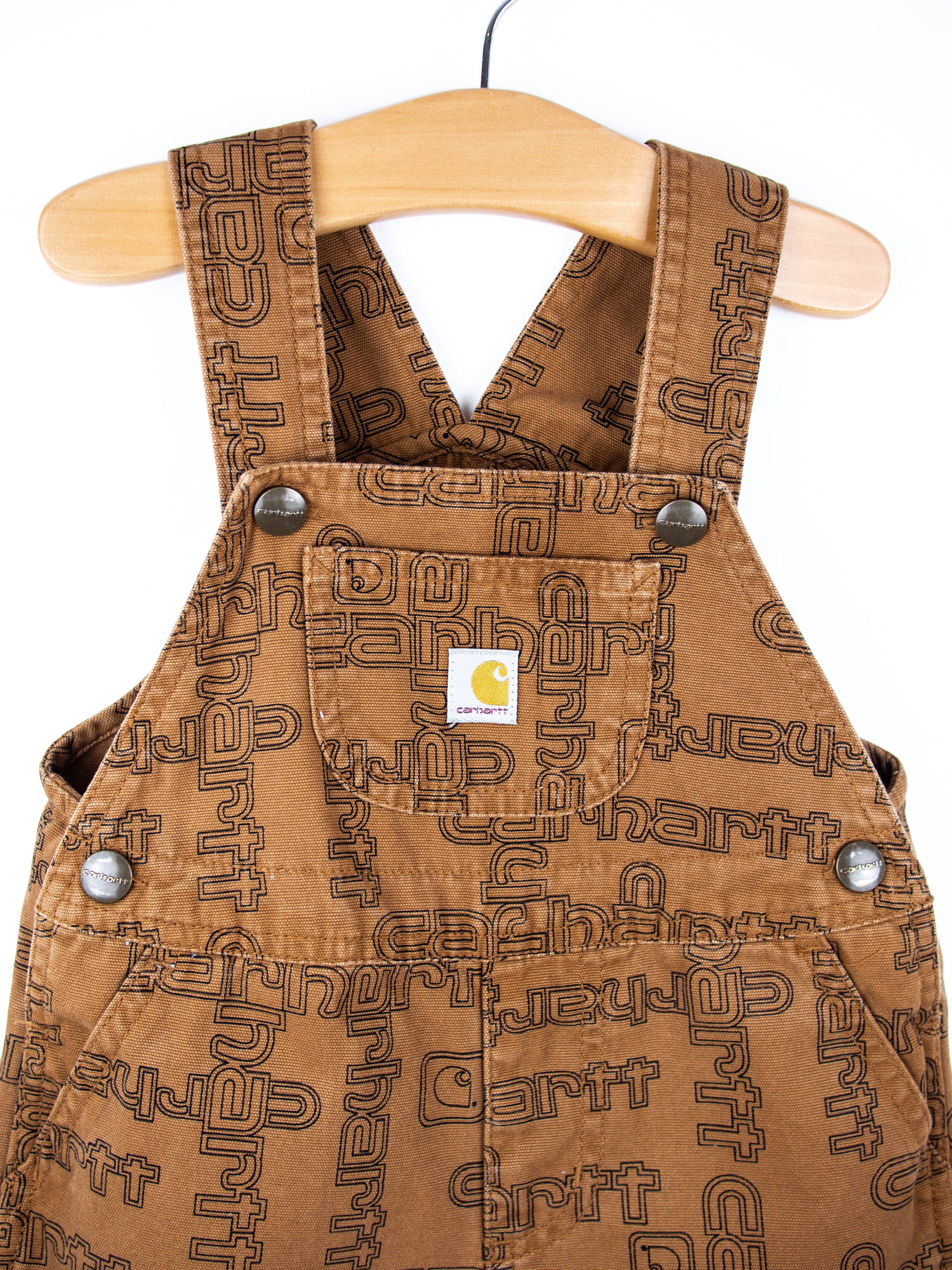 Carhartt Rare Logo Text Dungaree Shorties - Age 18 months