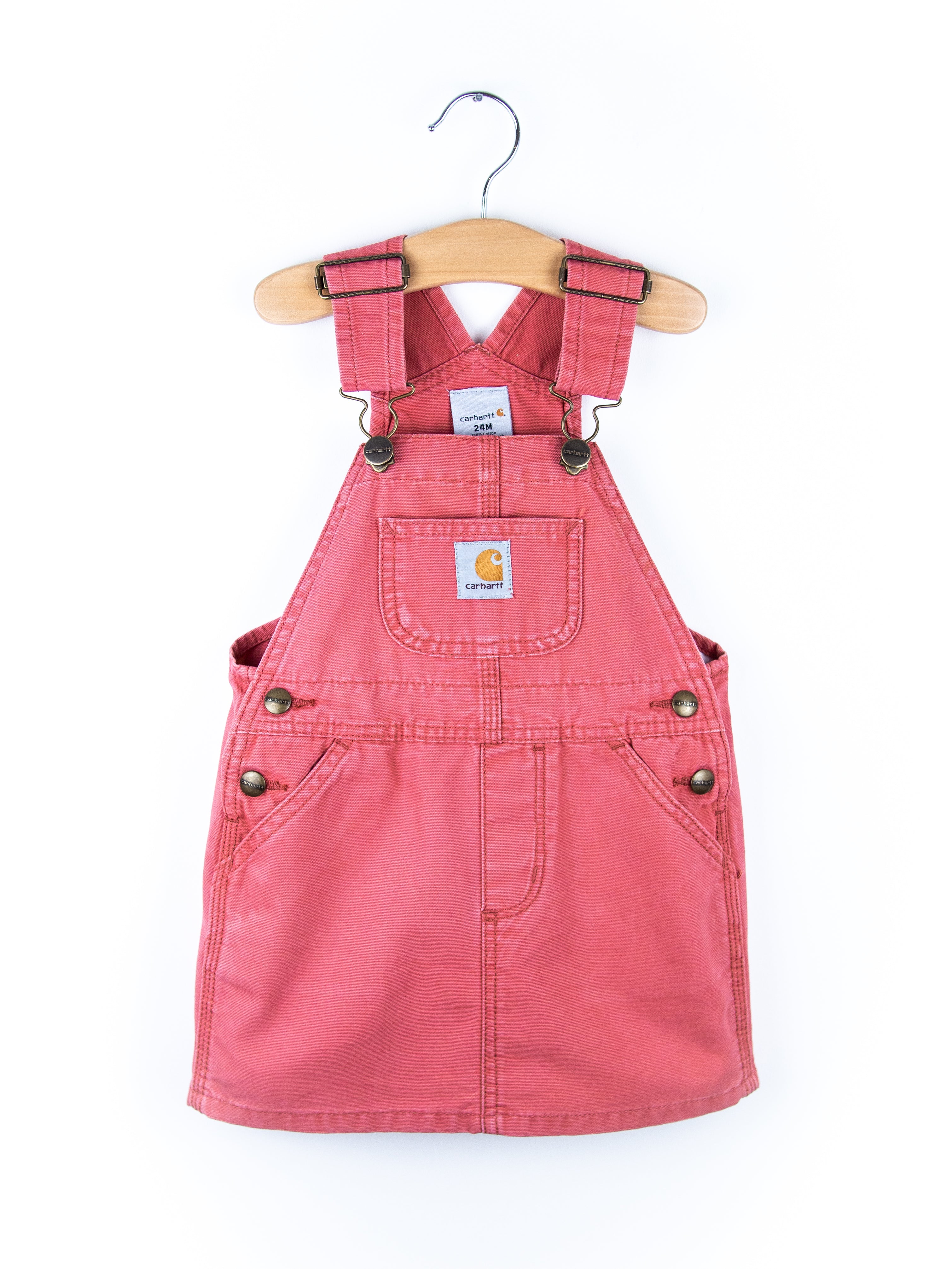 Carhartt Rare Coral Denim Dungaree Dress - Age 24 months