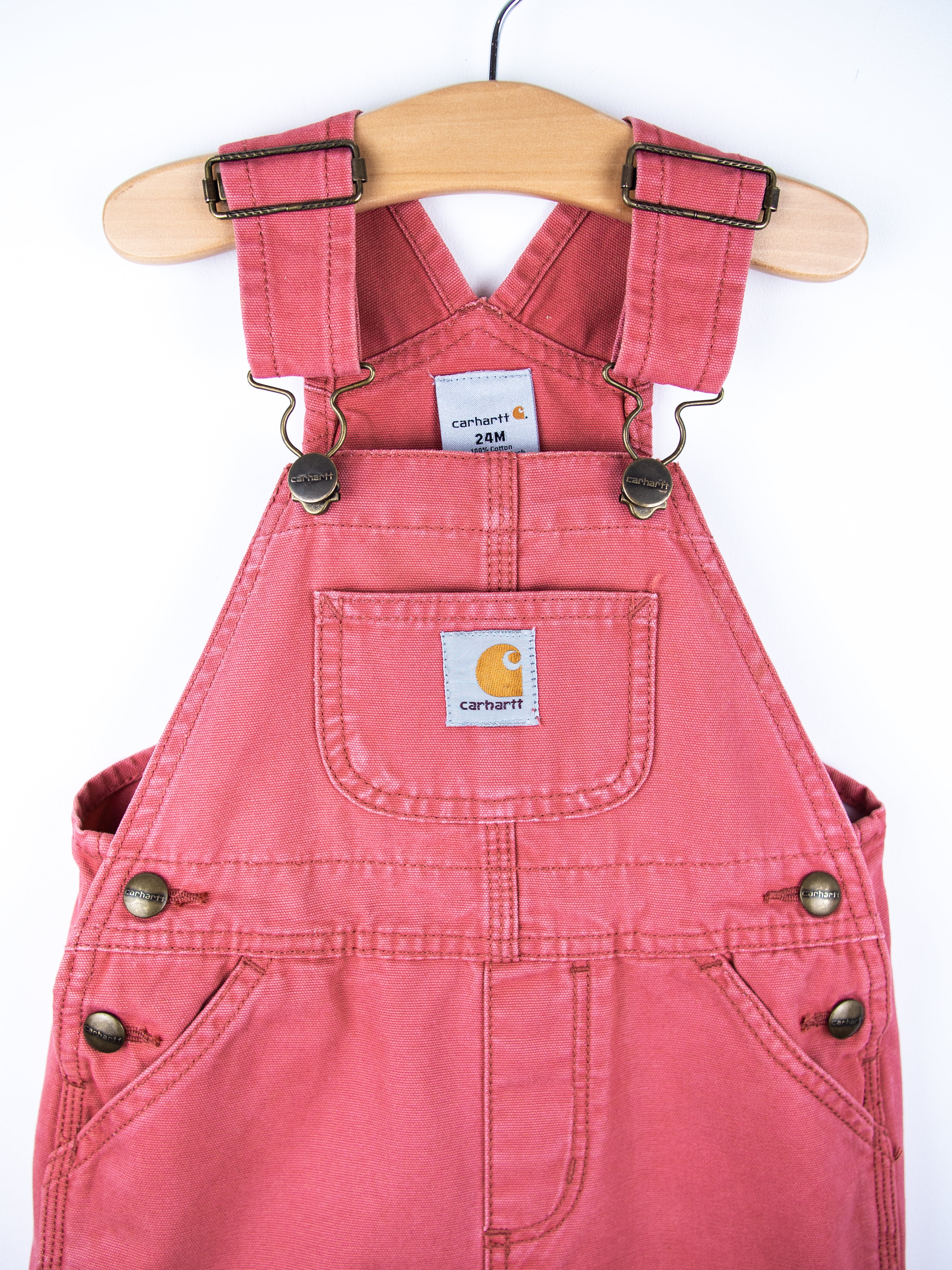 Carhartt Rare Coral Denim Dungaree Dress - Age 24 months