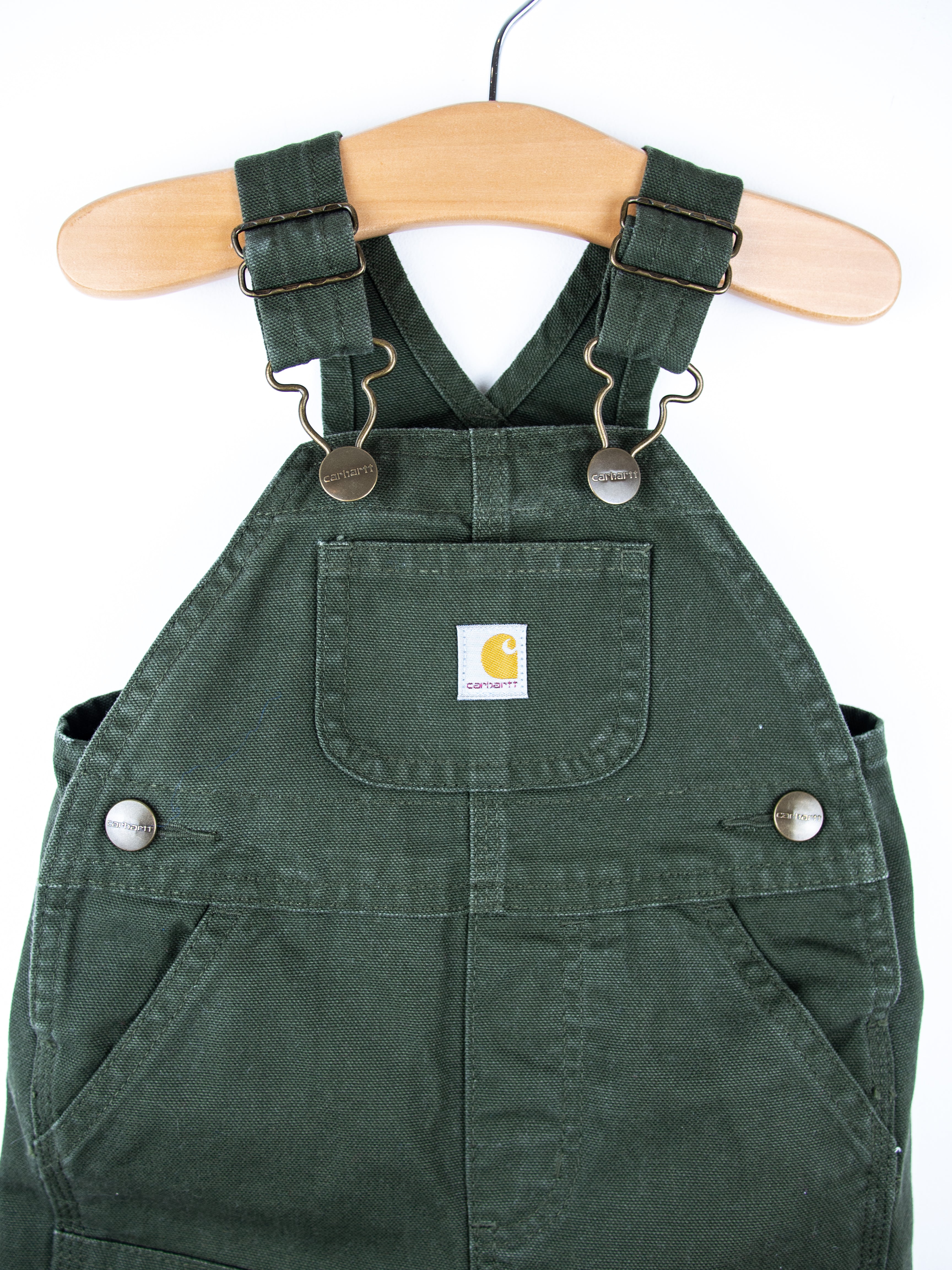Carhartt Forest Green Canvas Dungarees - Age 6 months