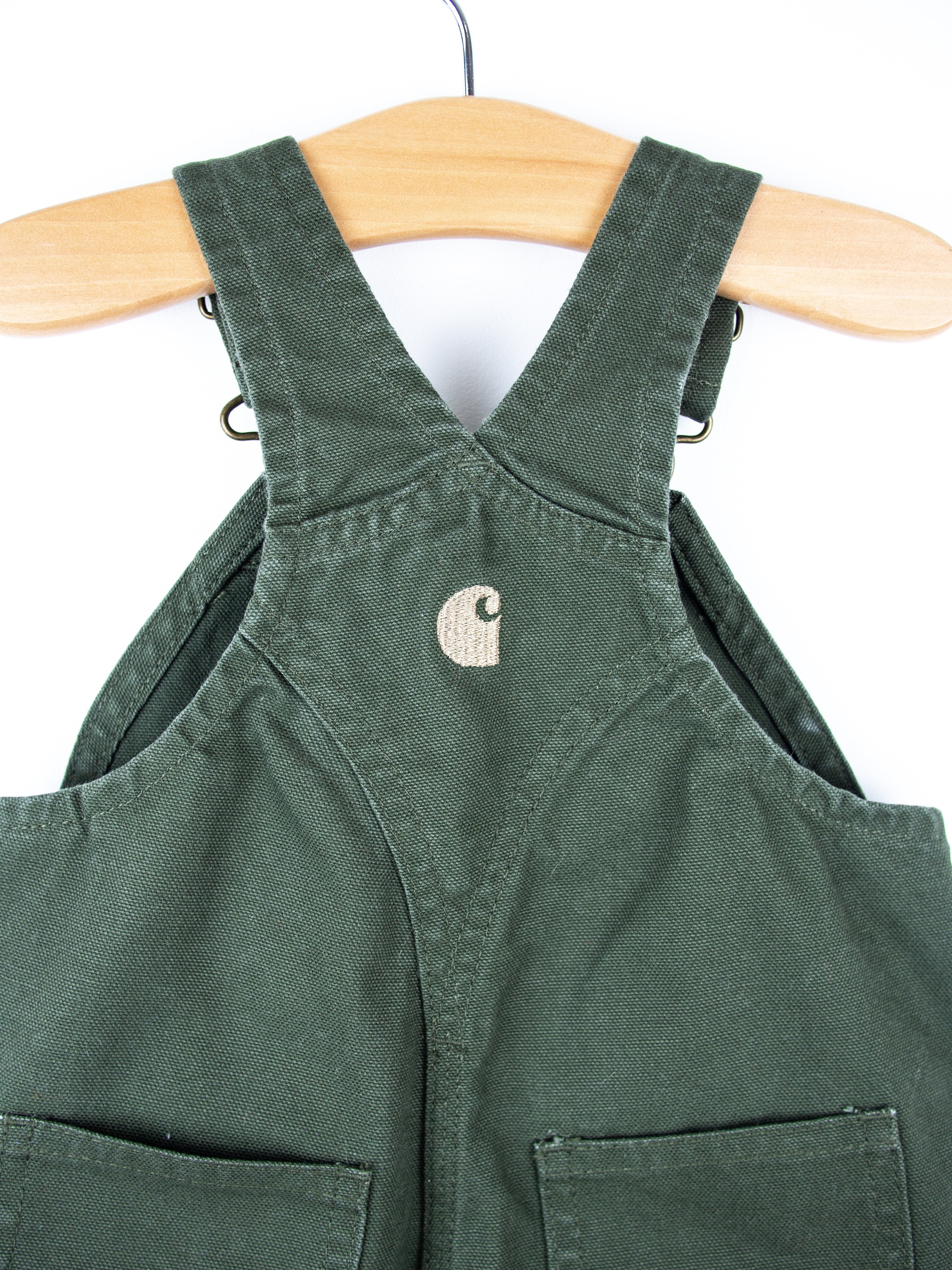 Carhartt Forest Green Canvas Dungarees - Age 6 months