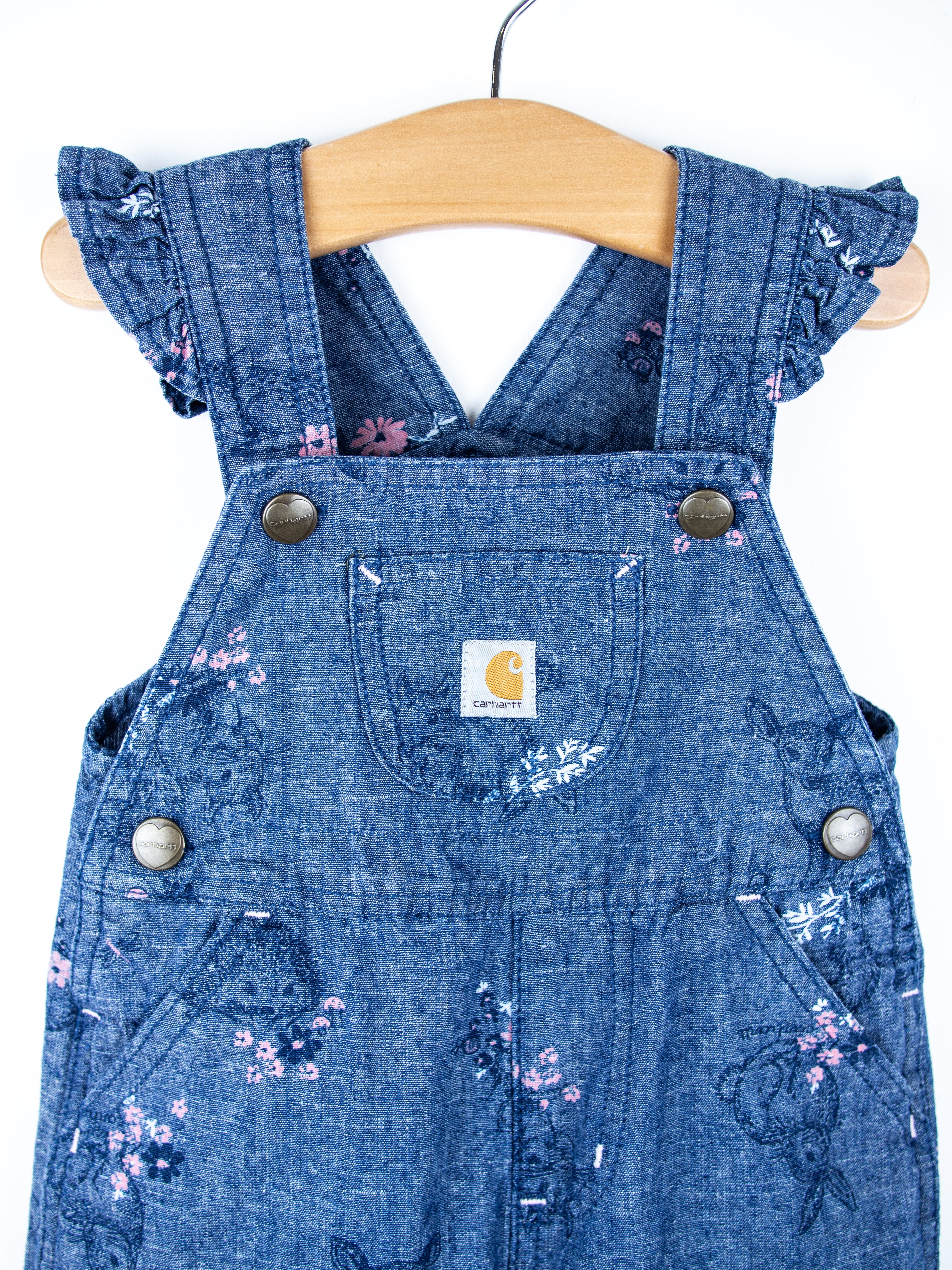 Carhartt Woodland Floral Frill Dungarees - Age 6 months