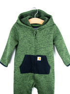 Carhartt`Forest Green Marl Knit Snowsuit - Age 9-12 months
