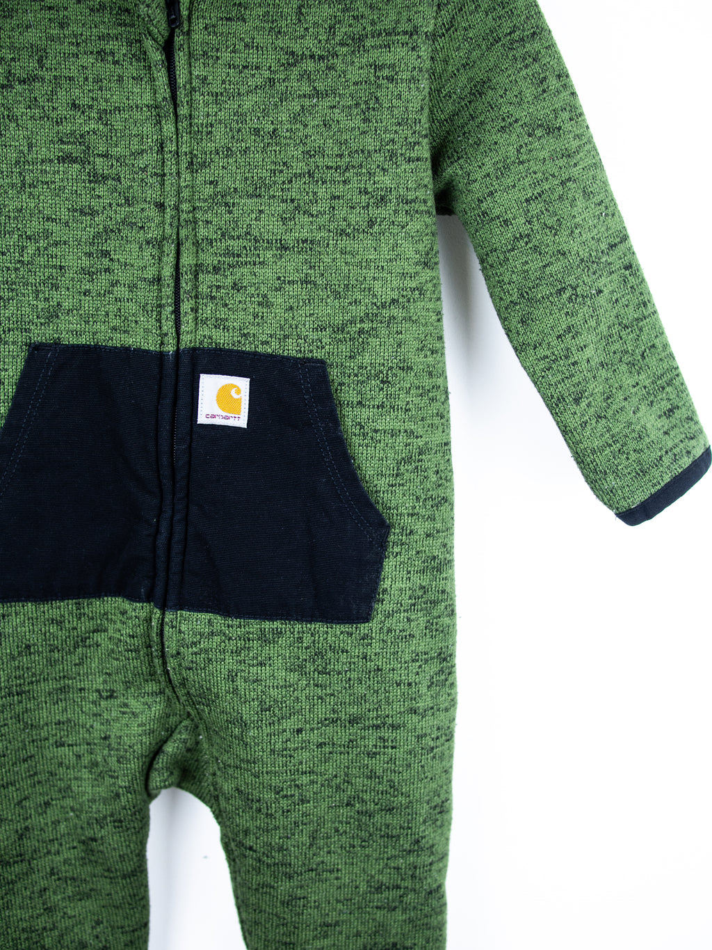 Carhartt`Forest Green Marl Knit Snowsuit - Age 9-12 months