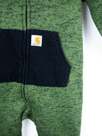 Carhartt`Forest Green Marl Knit Snowsuit - Age 9-12 months