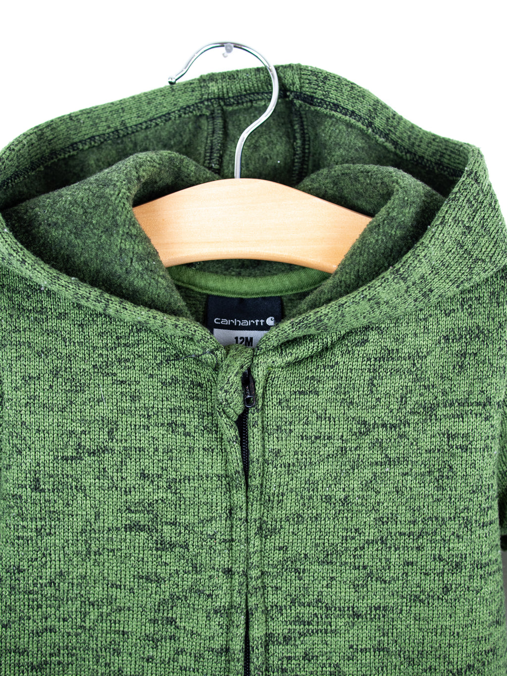 Carhartt`Forest Green Marl Knit Snowsuit - Age 9-12 months