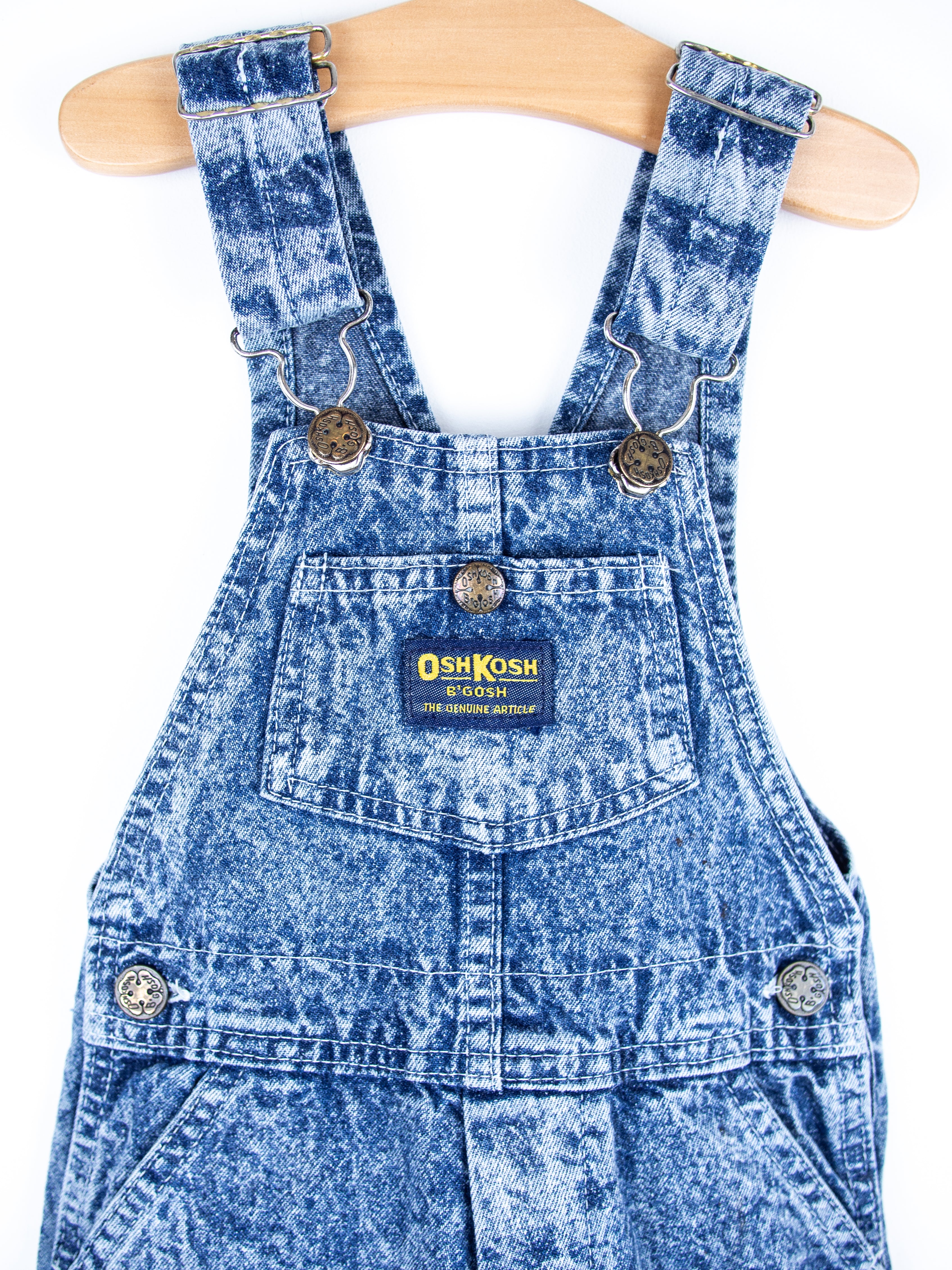 Osh Kosh Vintage Acid Wash Denim Dungarees - Age 3T