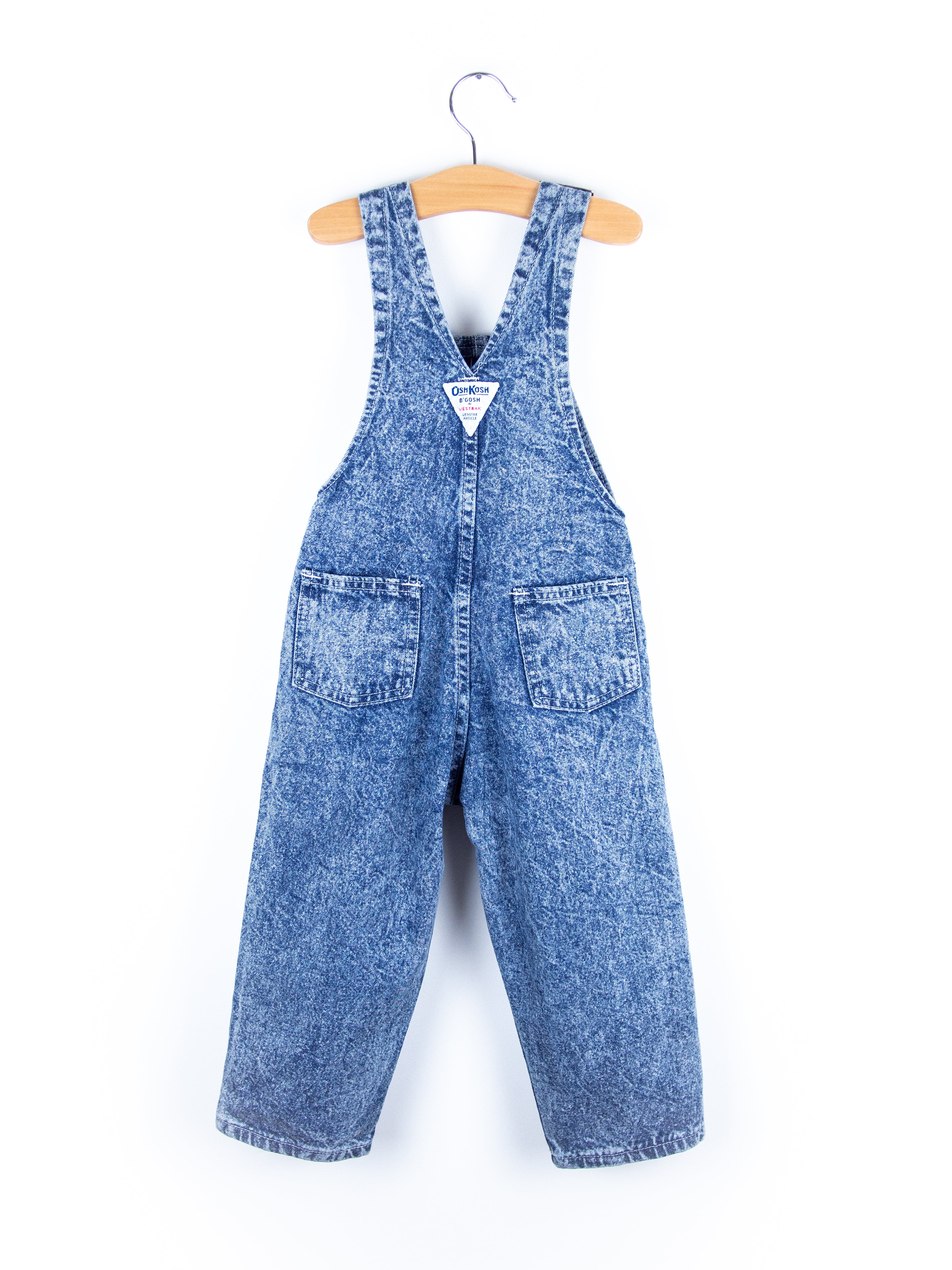 Osh Kosh Vintage Acid Wash Denim Dungarees - Age 3T