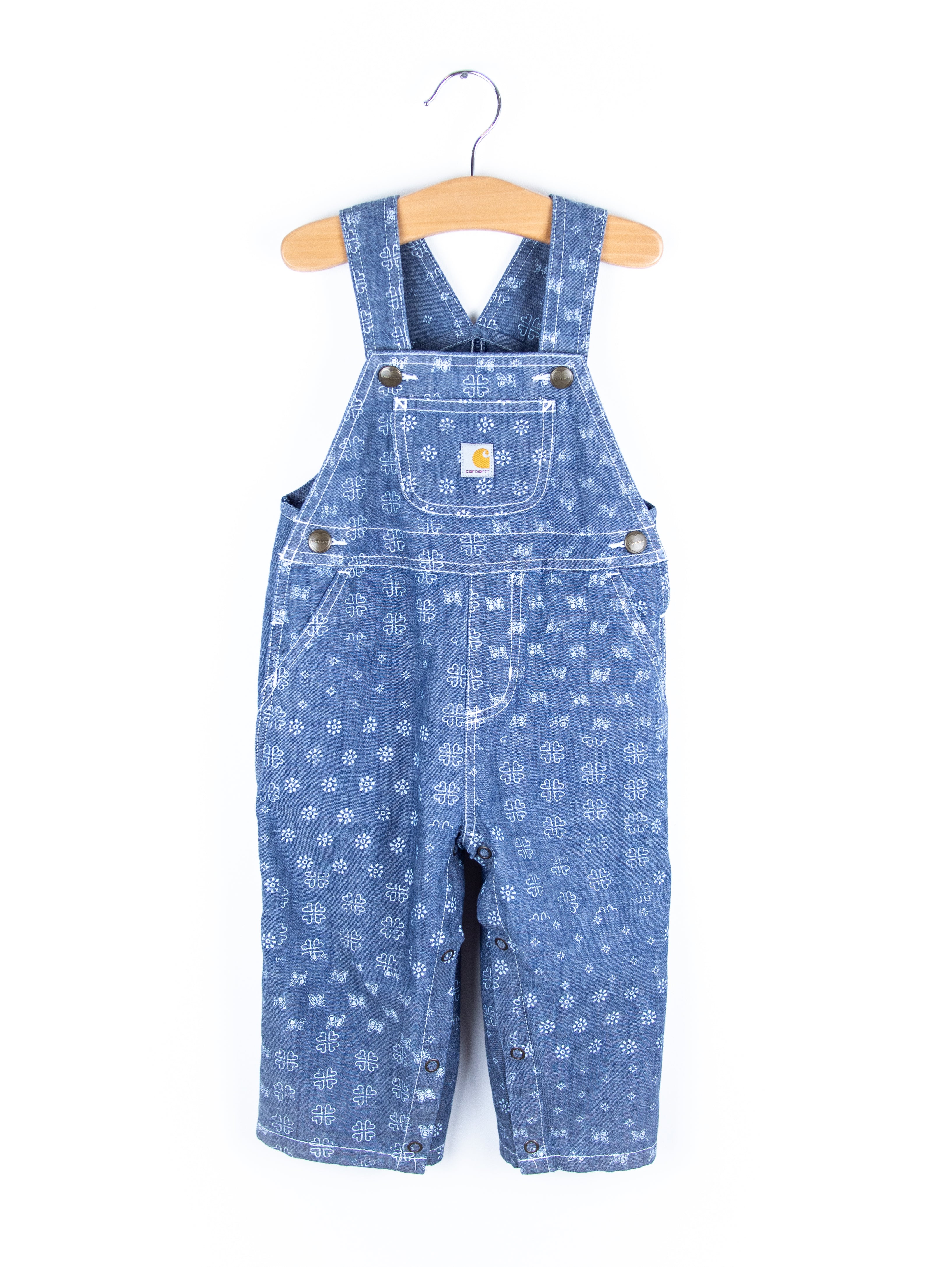 Carhartt Rare Block Print Chambray Dungarees - Age 18 months