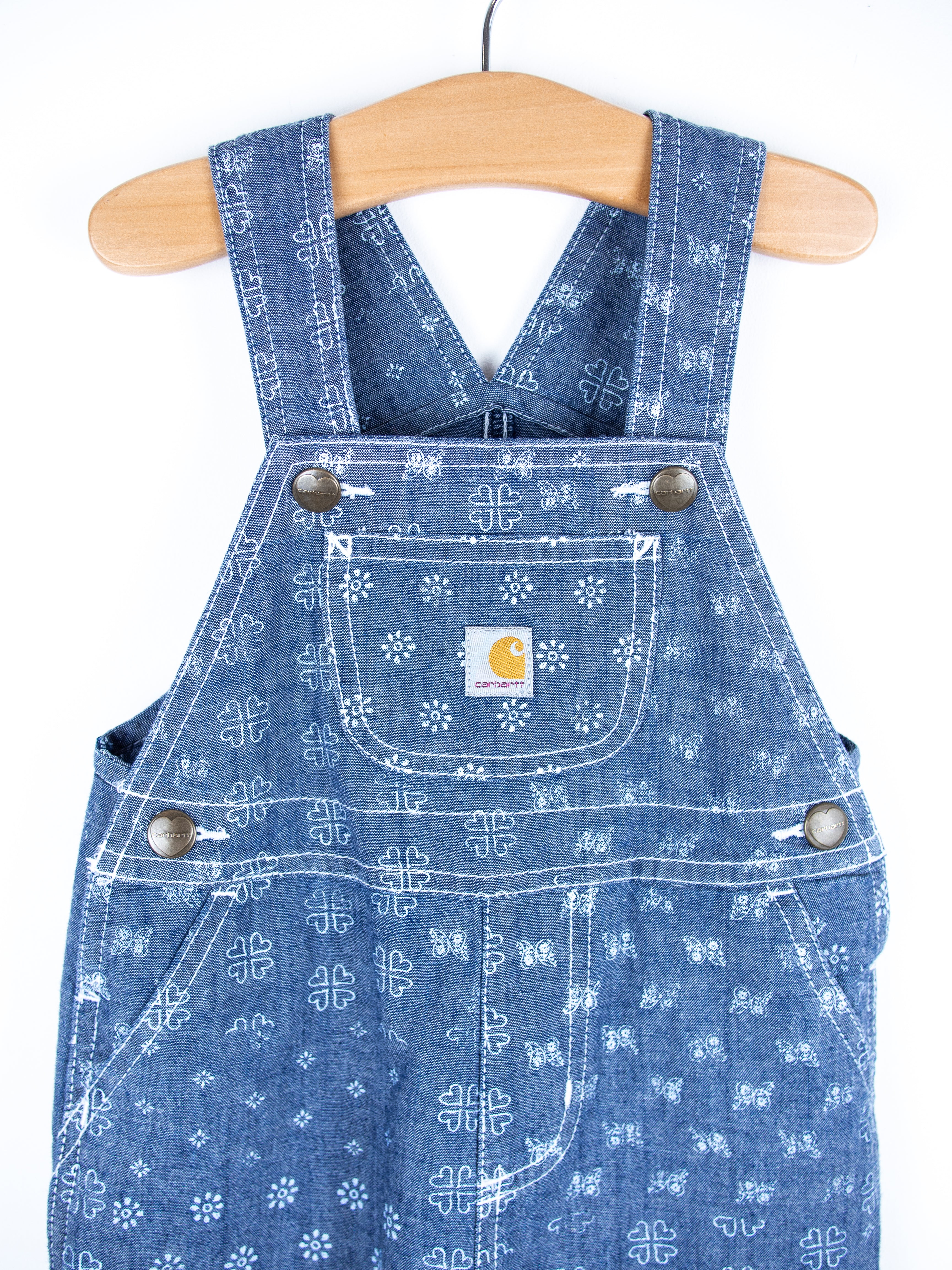 Carhartt Rare Block Print Chambray Dungarees - Age 18 months