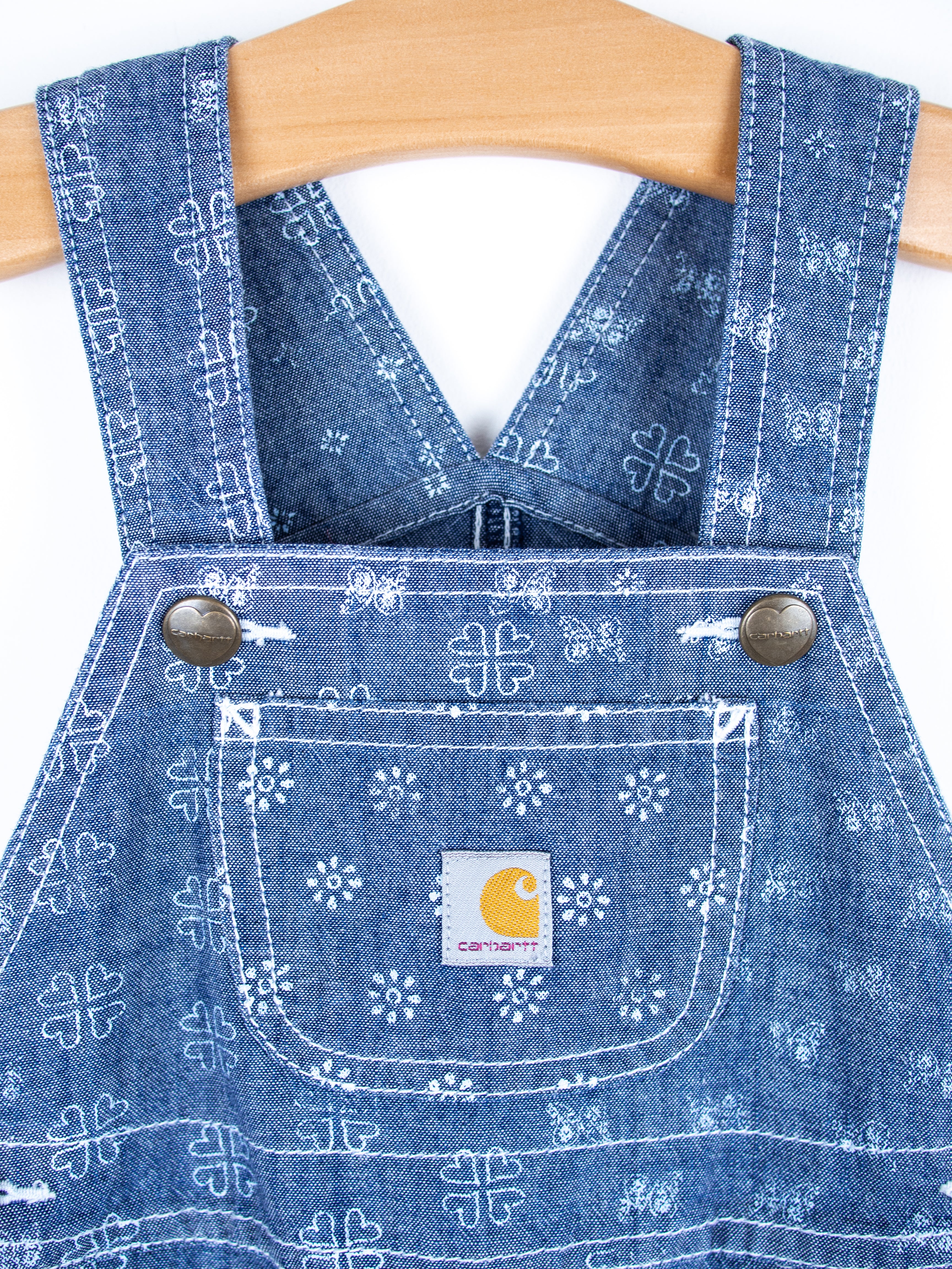 Carhartt Rare Block Print Chambray Dungarees - Age 18 months