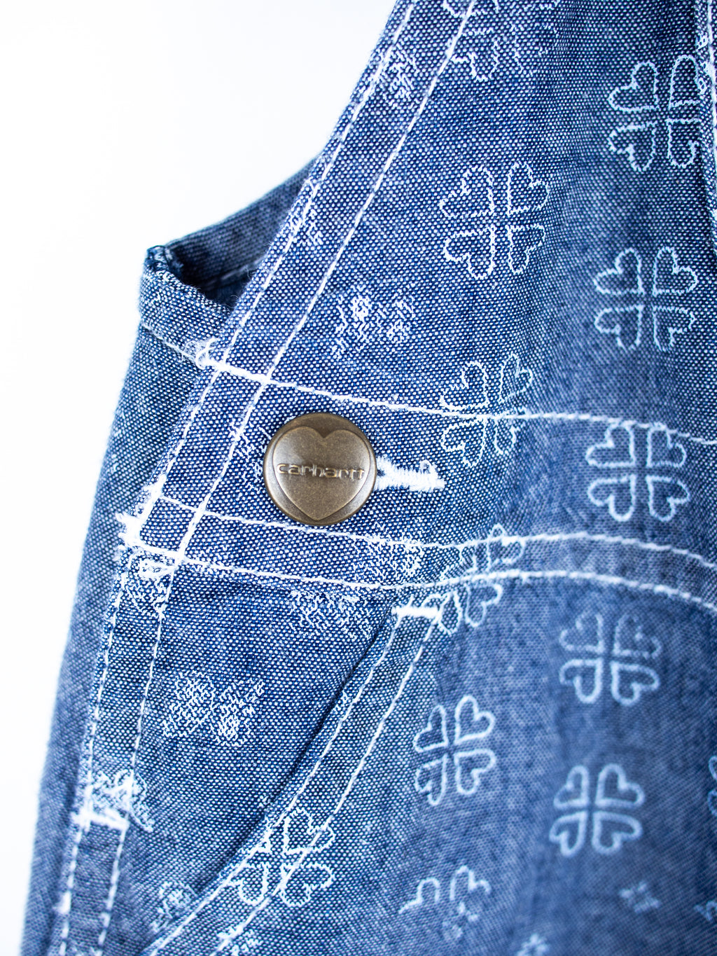 Carhartt Rare Block Print Chambray Dungarees - Age 18 months