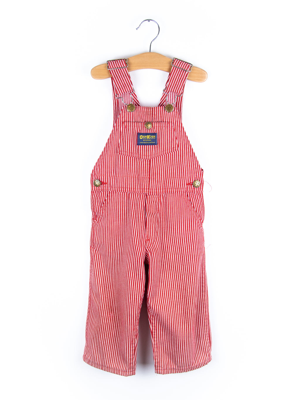 Osh Kosh Red Hickory Stripe Dungarees - Age 18 months