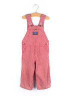 Osh Kosh Red Hickory Stripe Dungarees - Age 18 months