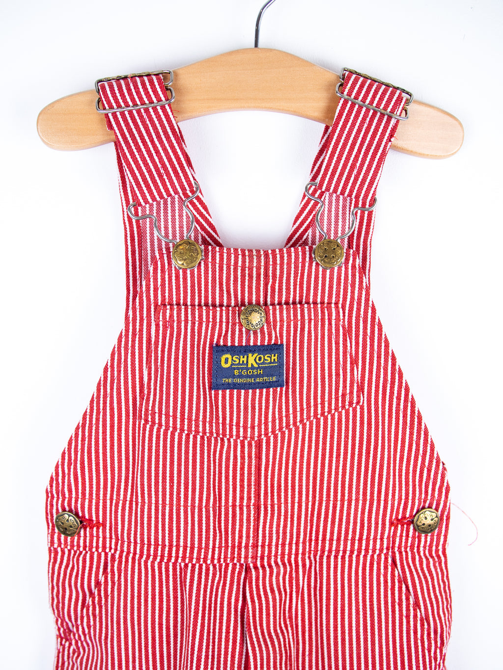 Osh Kosh Red Hickory Stripe Dungarees - Age 18 months