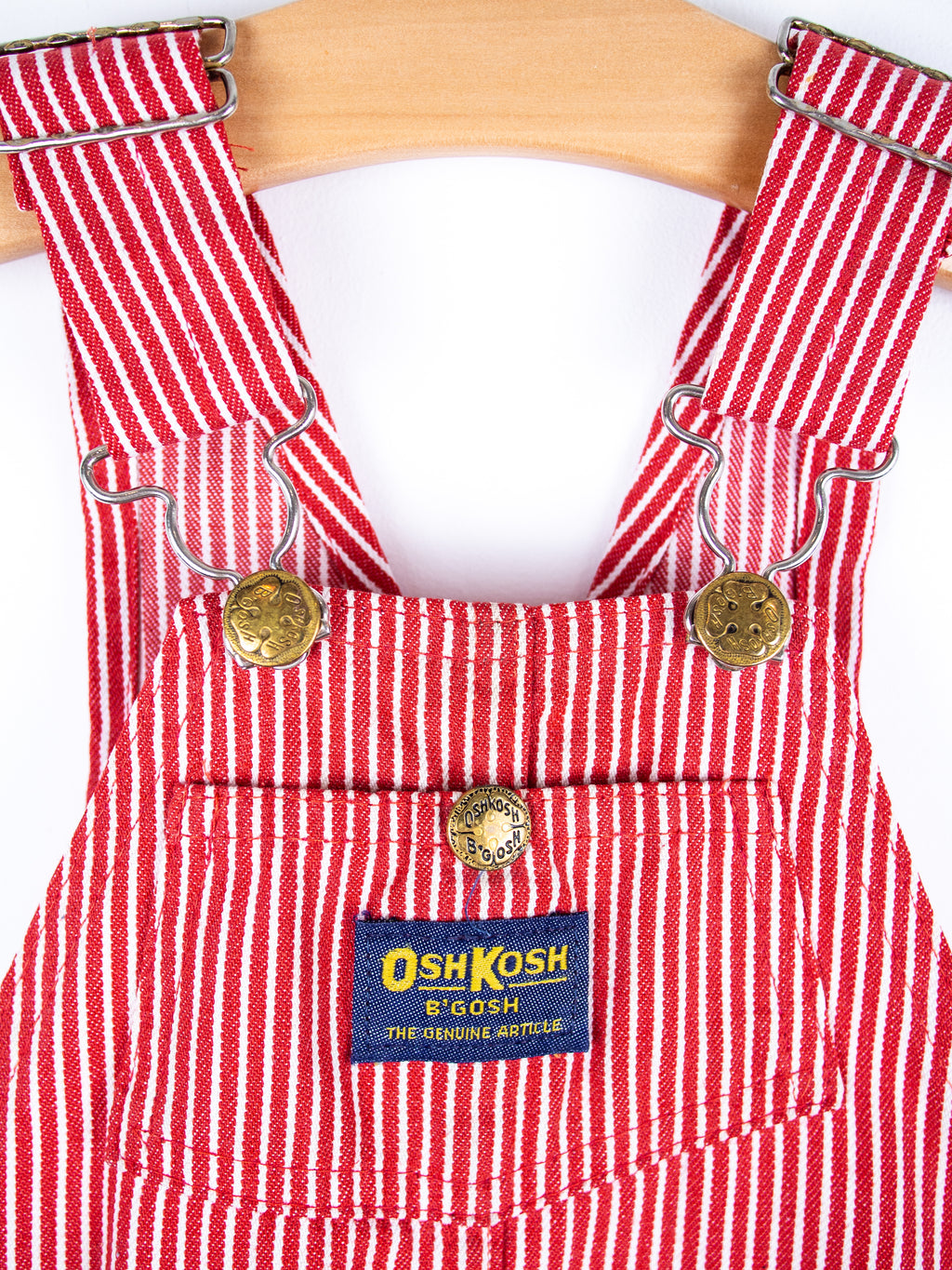Osh Kosh Red Hickory Stripe Dungarees - Age 18 months
