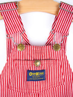 Osh Kosh Red Hickory Stripe Dungarees - Age 18 months