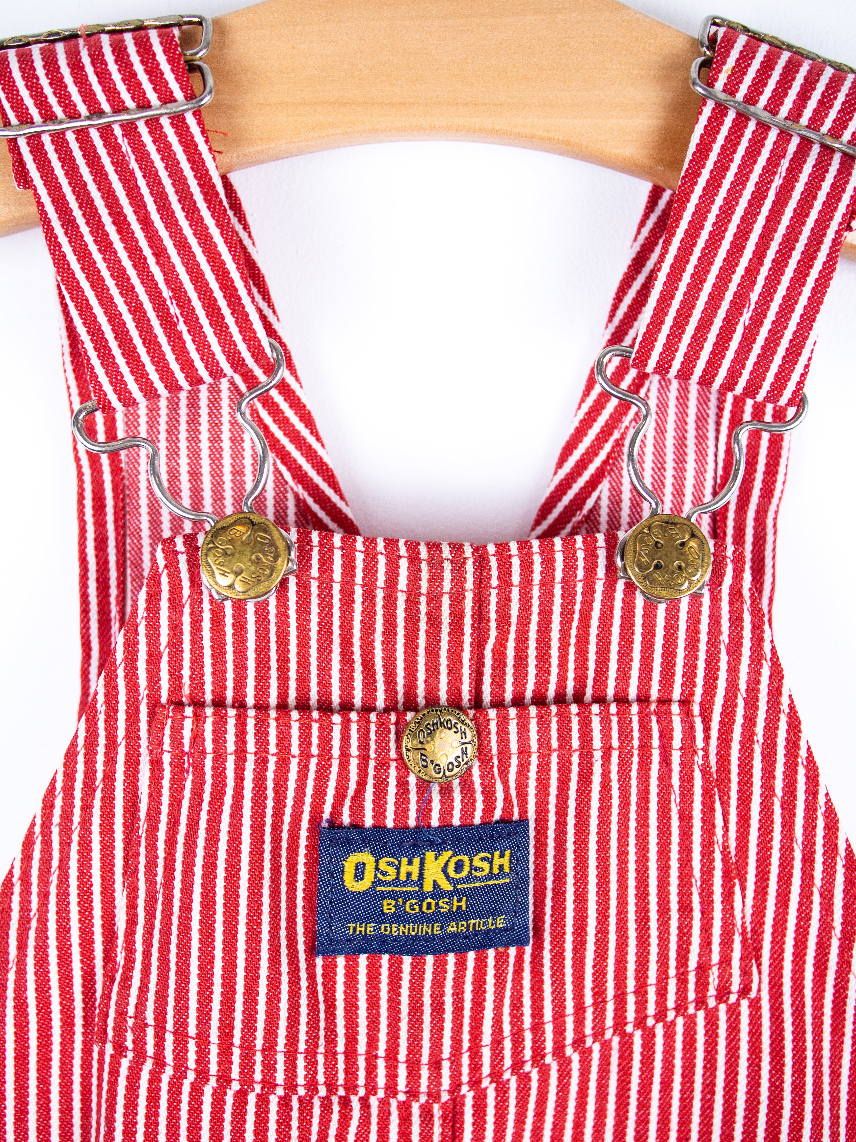 Osh Kosh Red Hickory Stripe Dungarees - Age 18 months