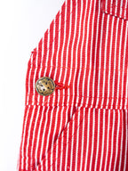 Osh Kosh Red Hickory Stripe Dungarees - Age 18 months