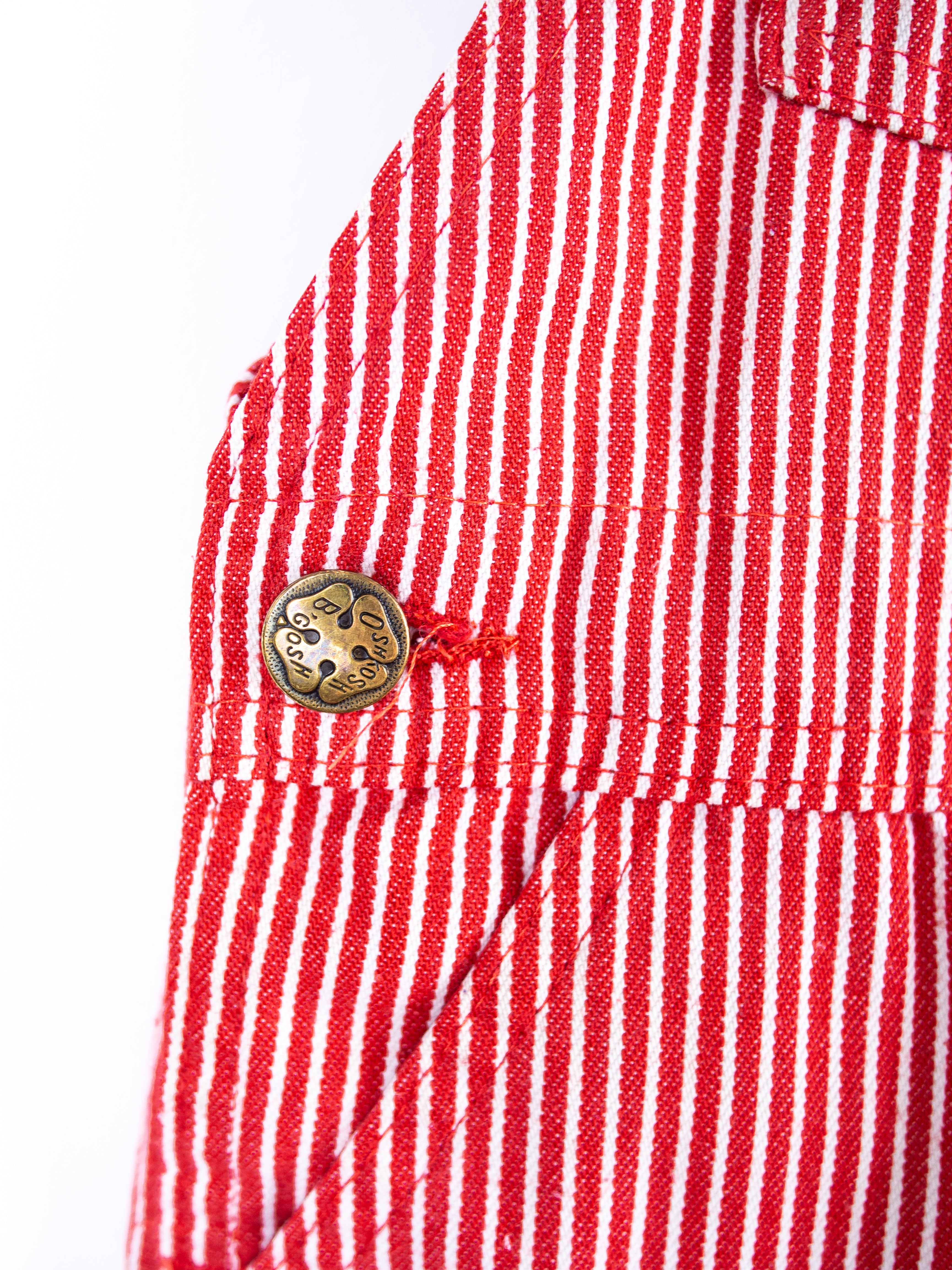 Osh Kosh Red Hickory Stripe Dungarees - Age 18 months