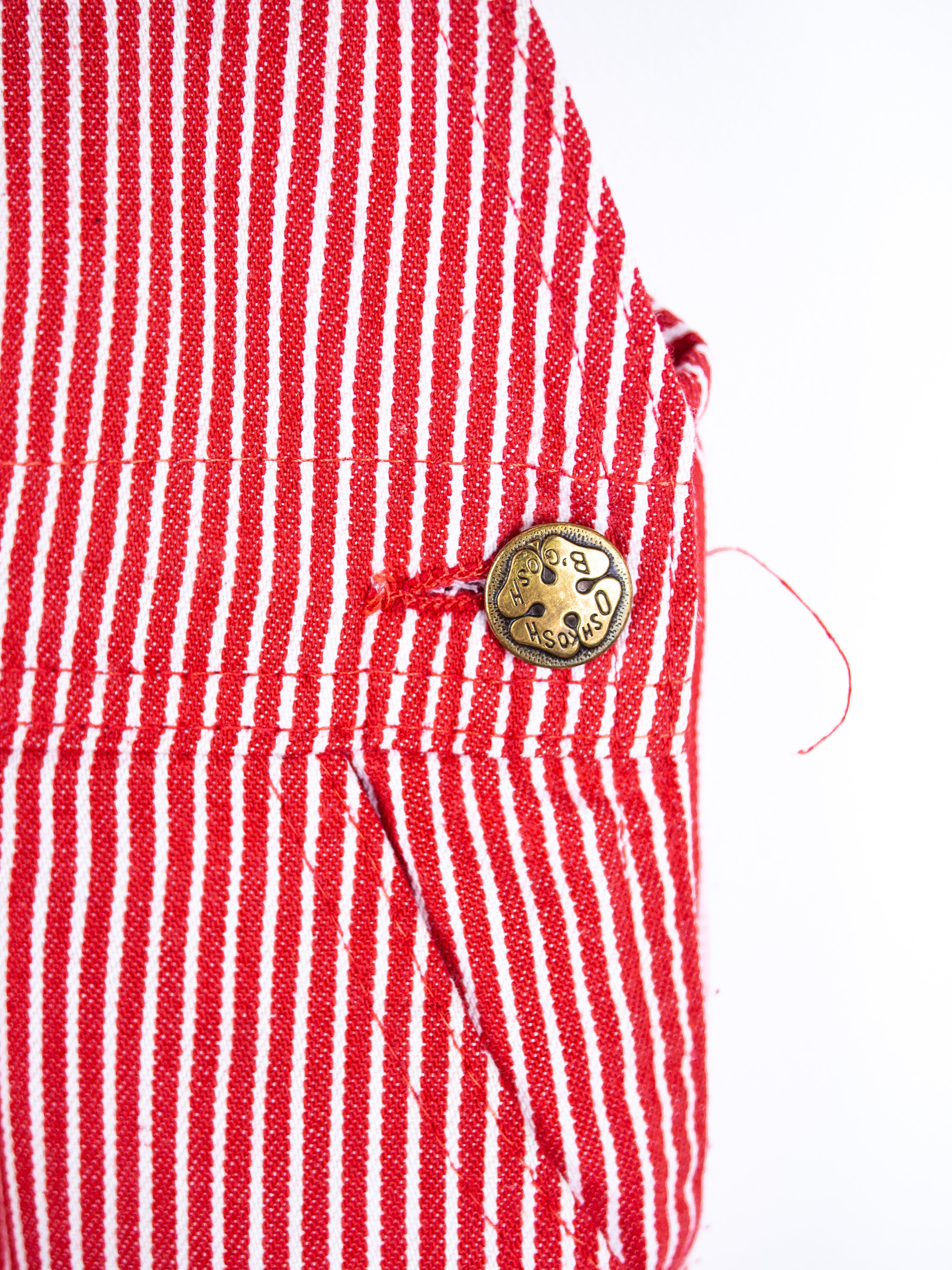 Osh Kosh Red Hickory Stripe Dungarees - Age 18 months