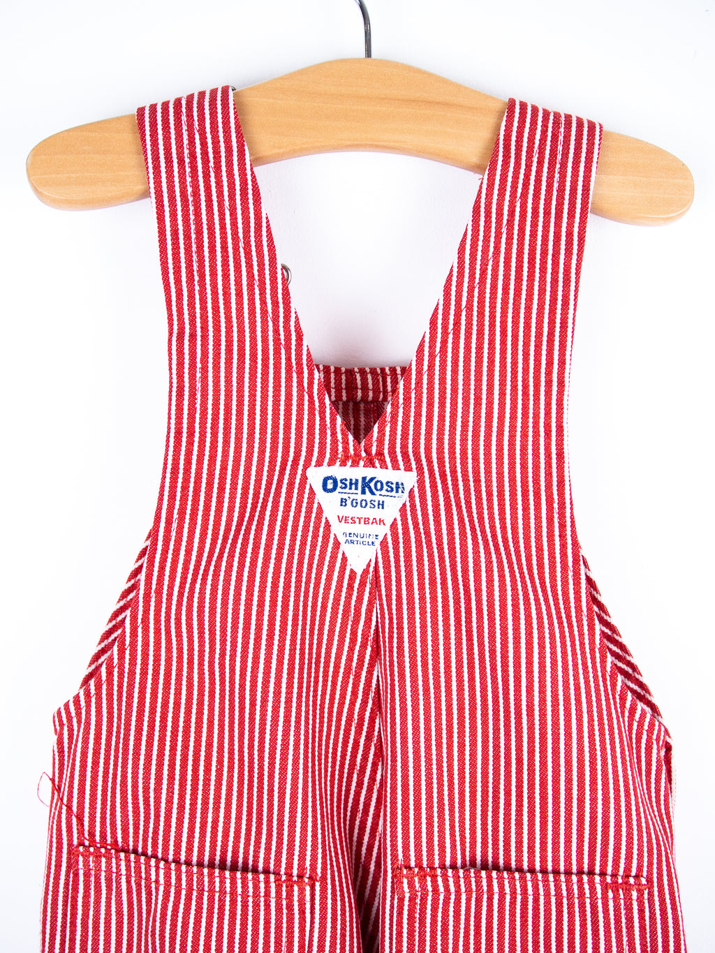 Osh Kosh Red Hickory Stripe Dungarees - Age 18 months