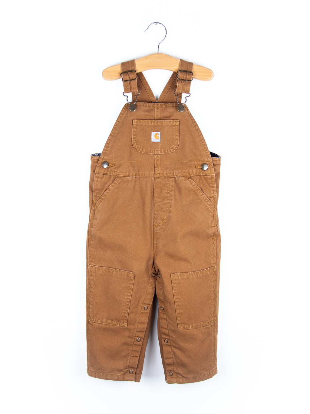Carhartt Tan Canvas Dungarees with Check Lining - Age 24 months