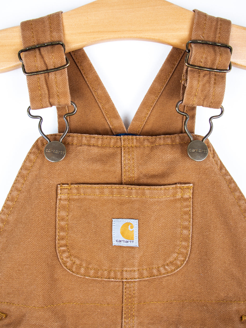 Carhartt Tan Canvas Dungarees with Check Lining - Age 24 months