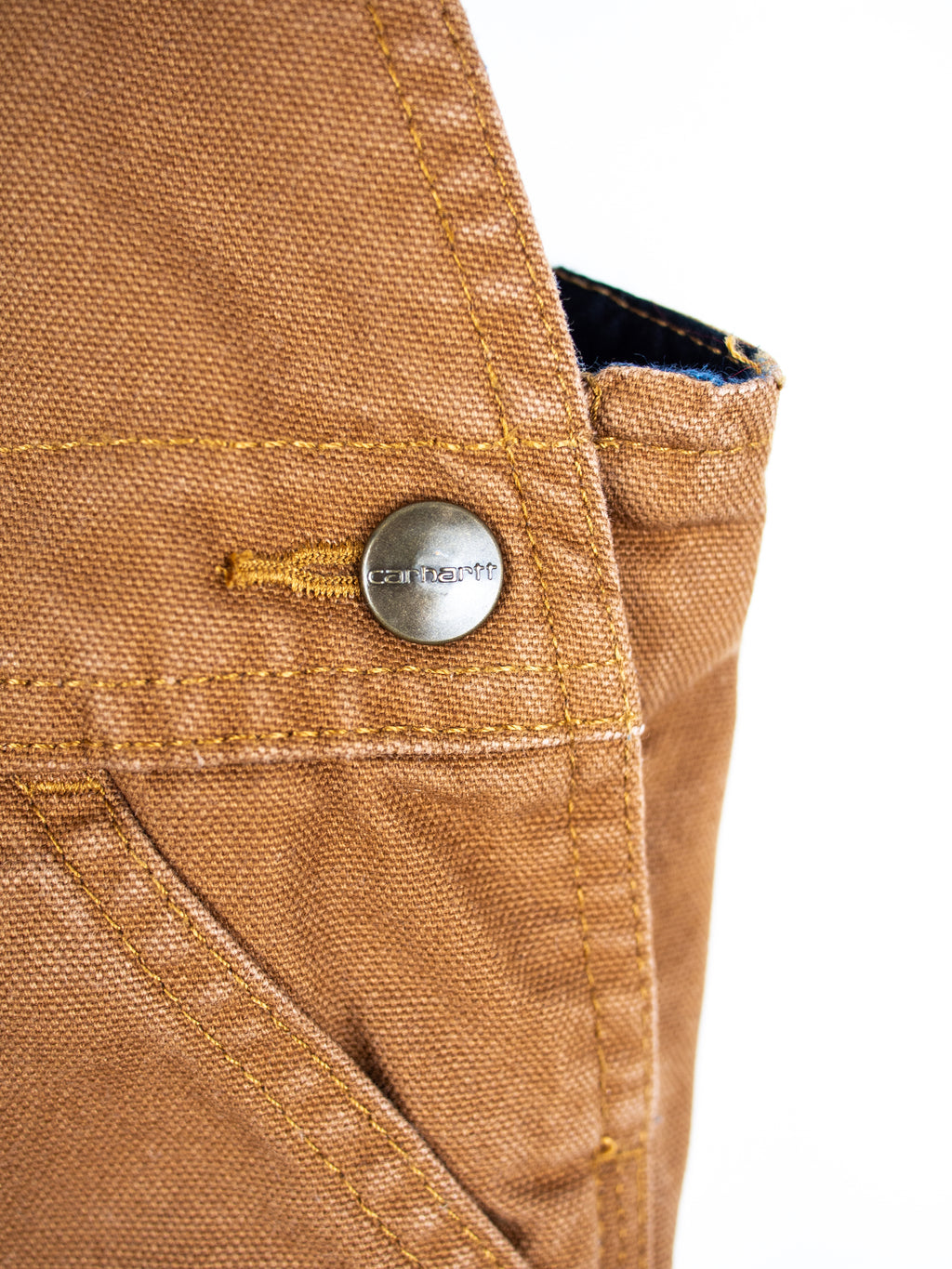 Carhartt Tan Canvas Dungarees with Check Lining - Age 24 months