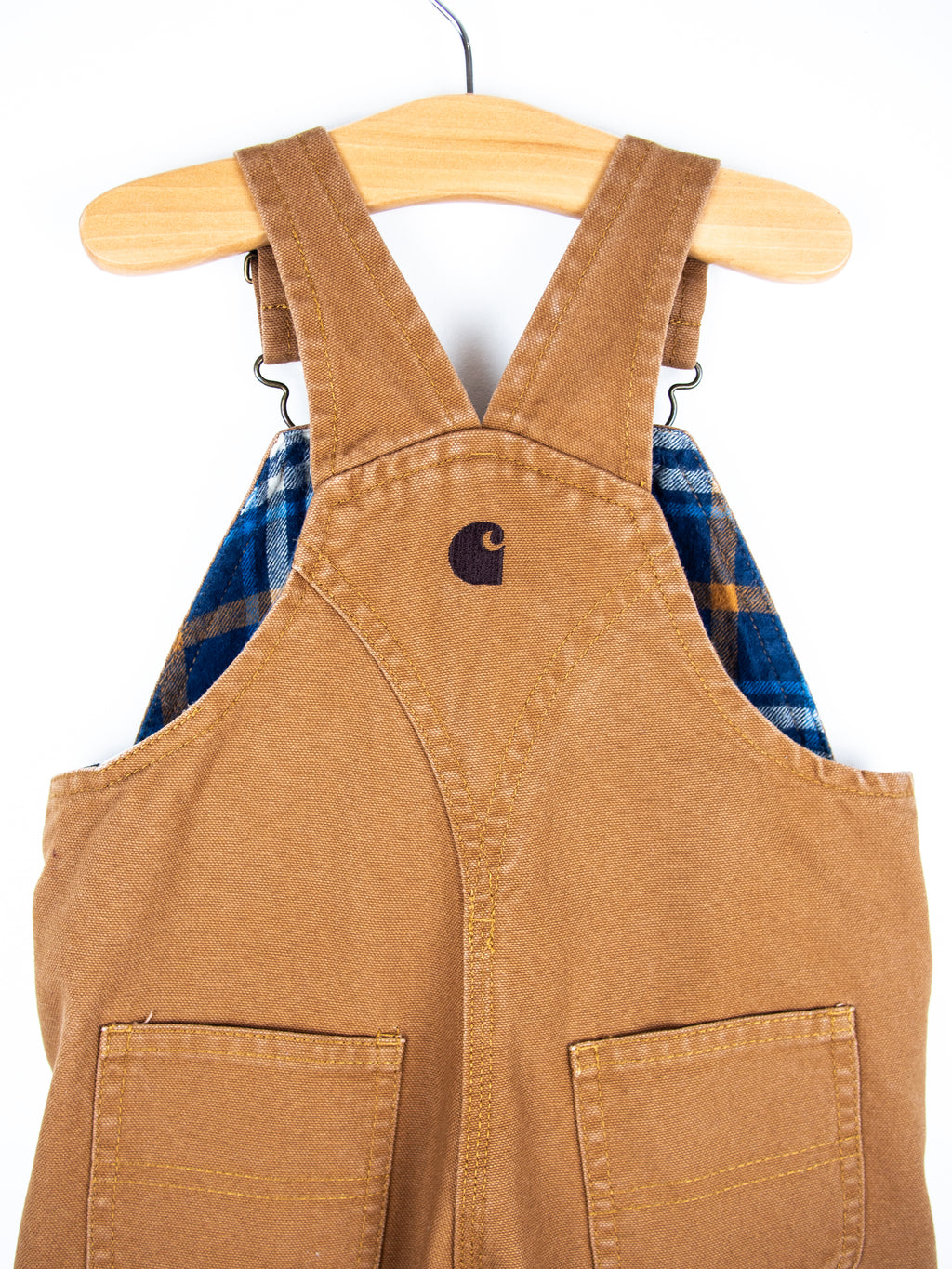 Carhartt Tan Canvas Dungarees with Check Lining - Age 24 months