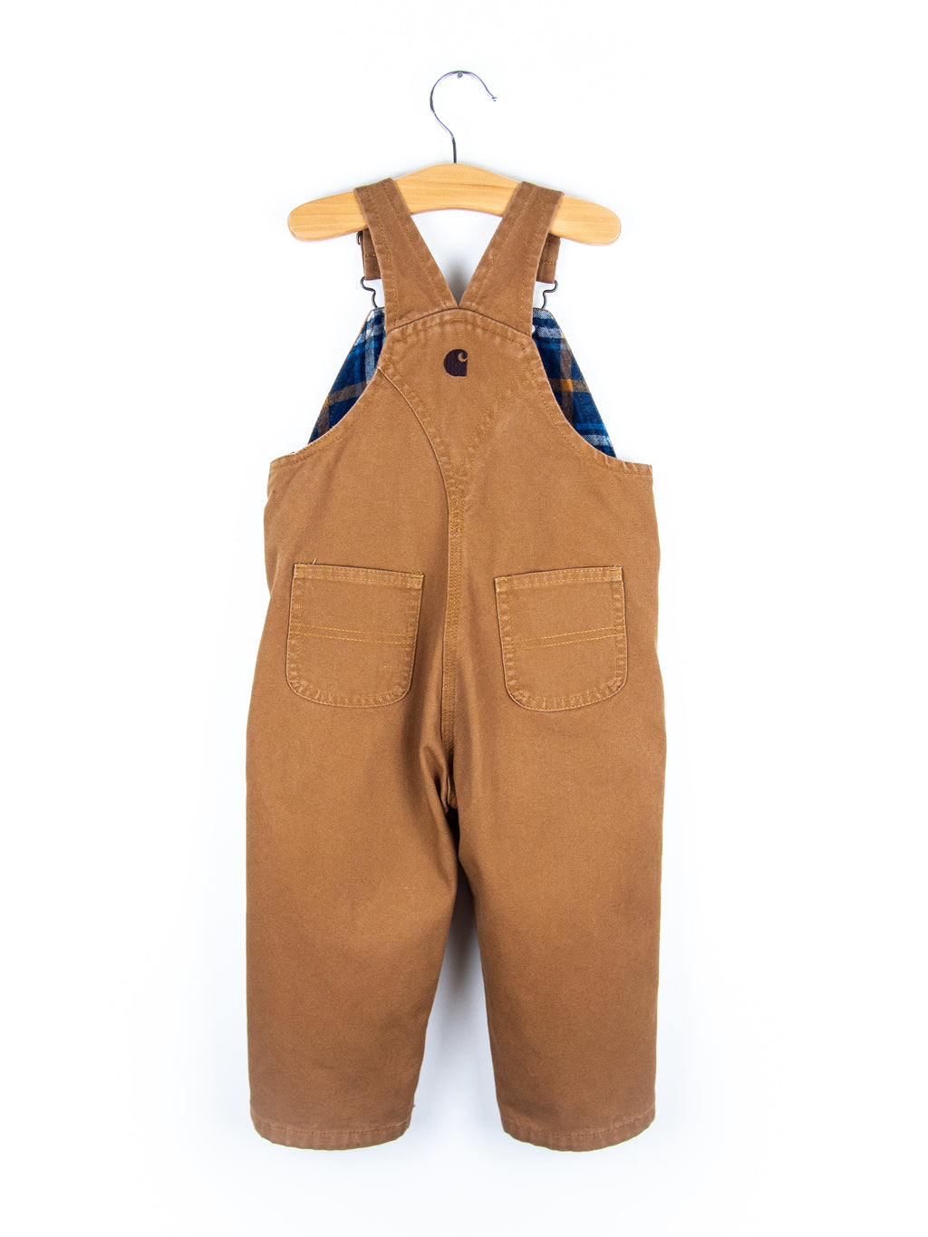 Carhartt Tan Canvas Dungarees with Check Lining - Age 24 months