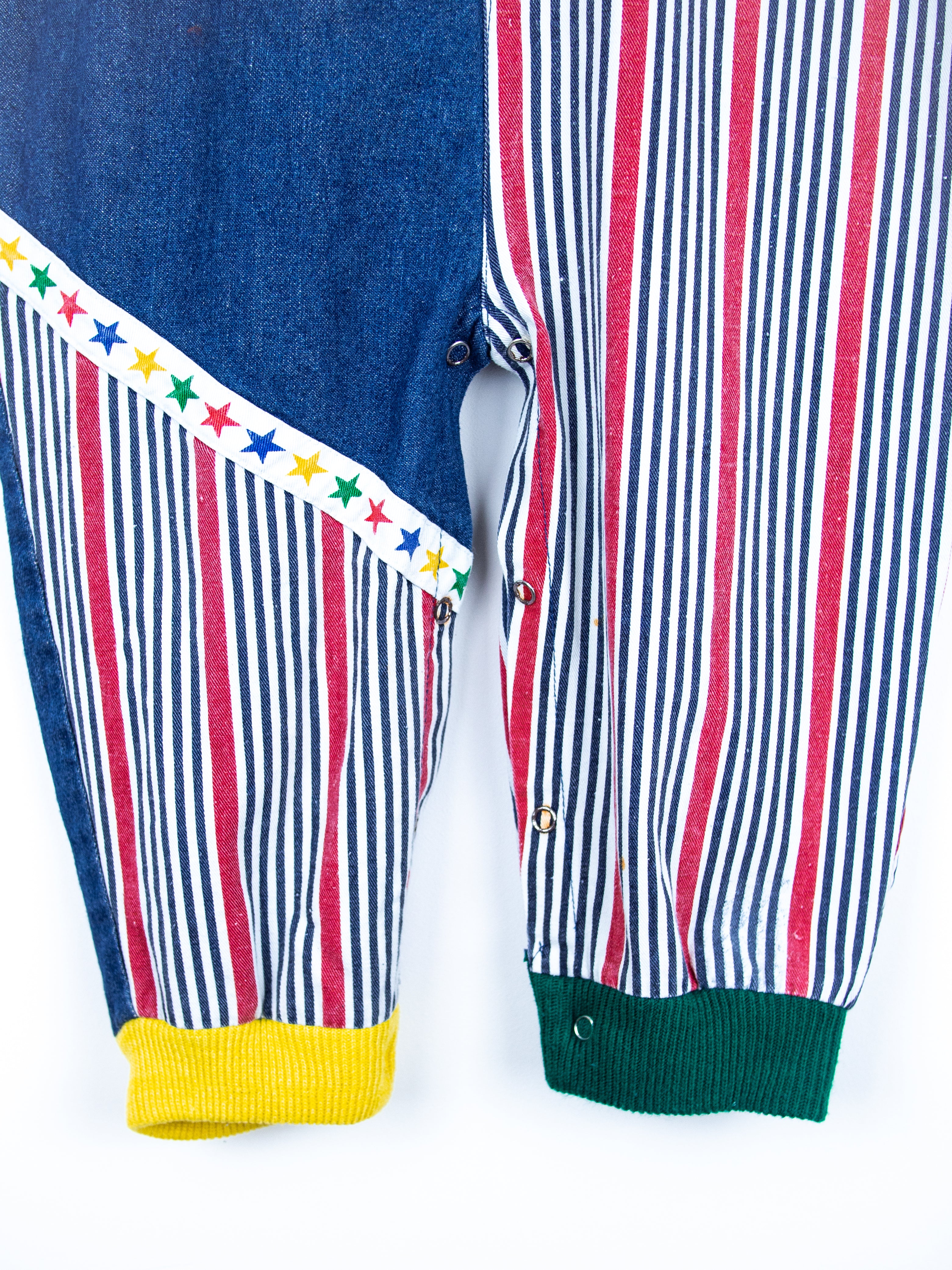 Vintage American Football Stripe & Denim Boiler Suit - Age 24 months