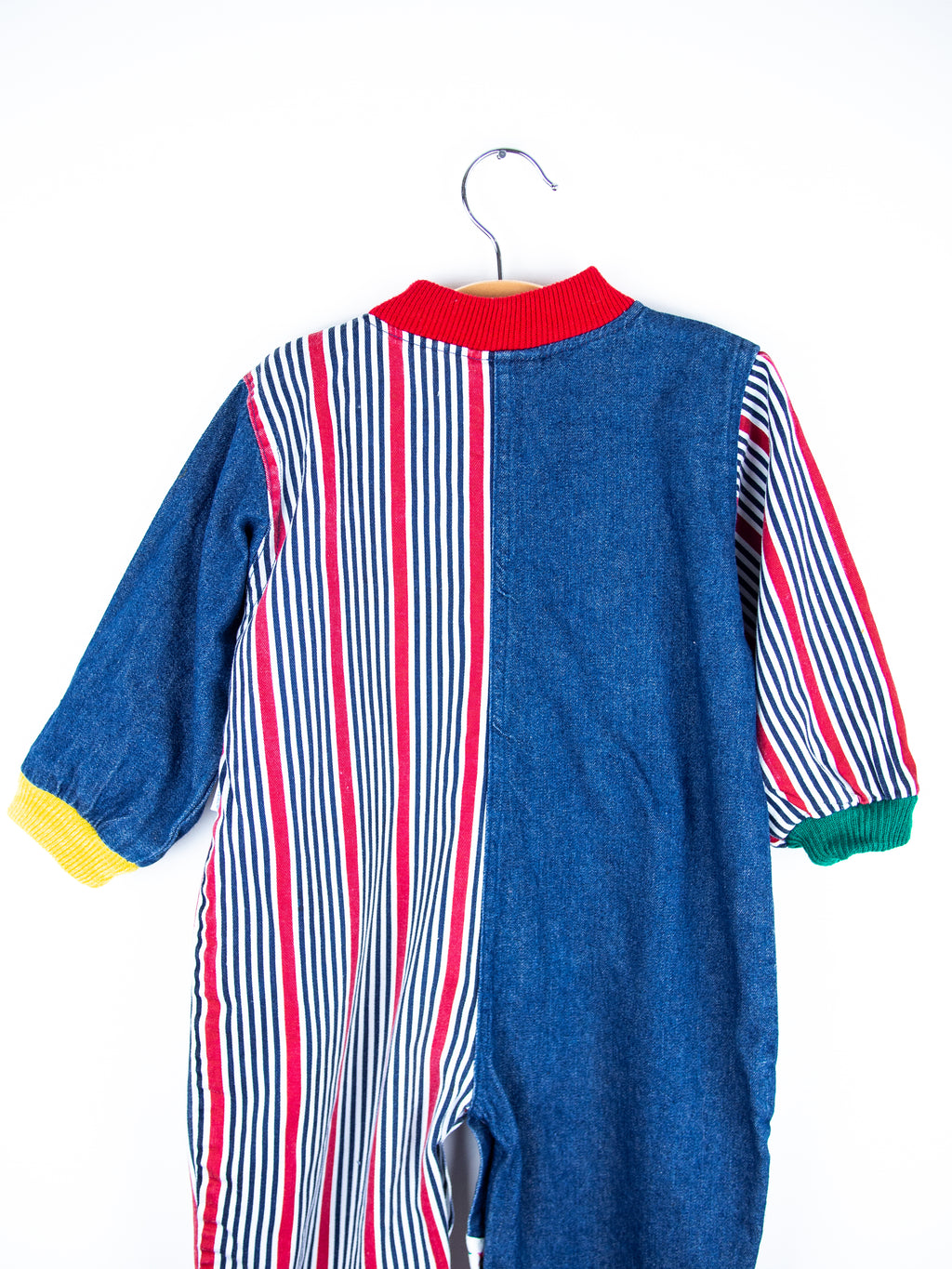 Vintage American Football Stripe & Denim Boiler Suit - Age 24 months