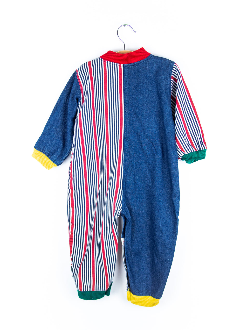 Vintage American Football Stripe & Denim Boiler Suit - Age 24 months