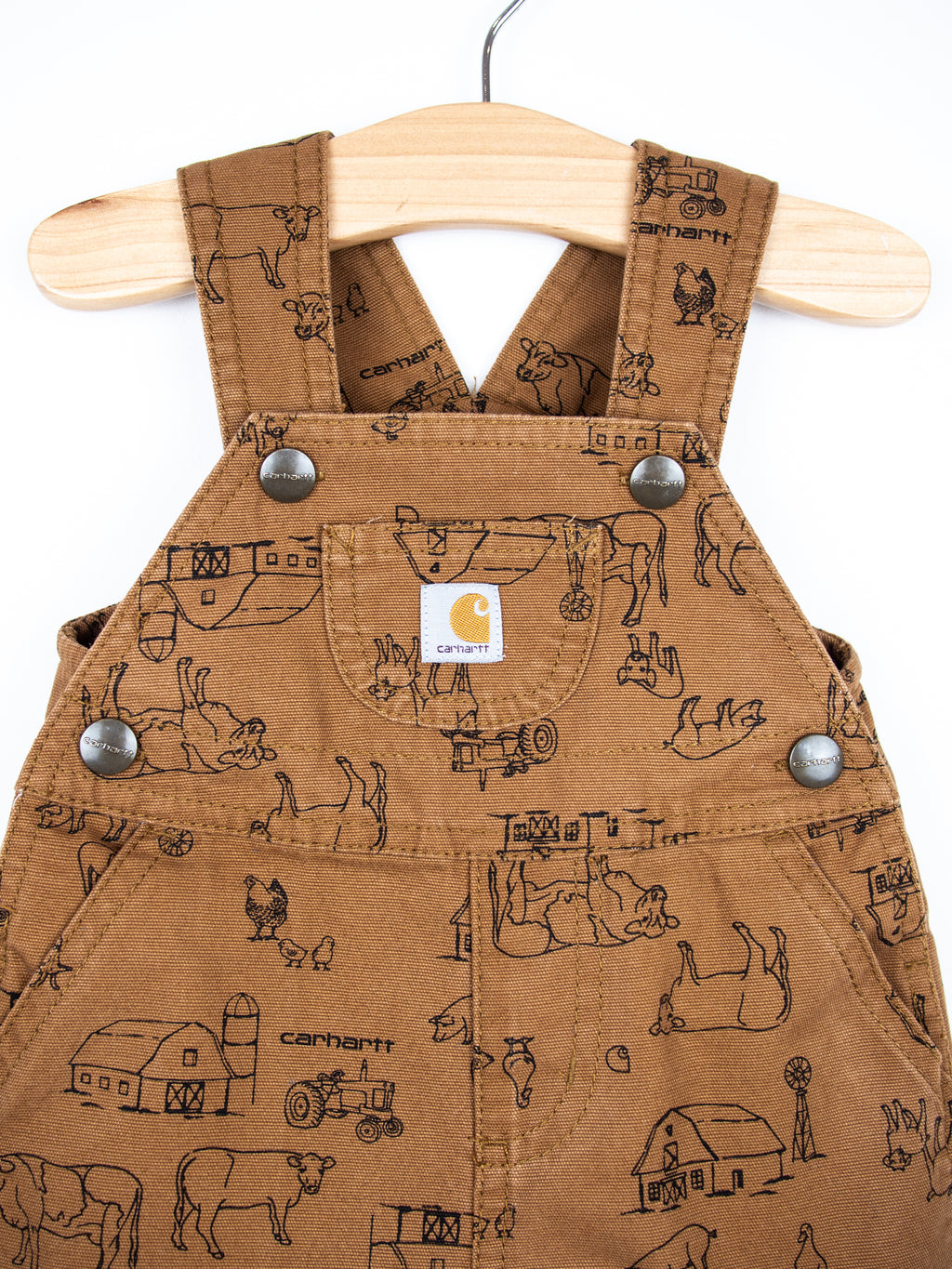 Carhartt Farm Print Dungaree Shorties - Age 3 months
