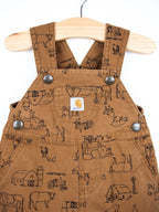 Carhartt Farm Print Dungaree Shorties - Age 3 months
