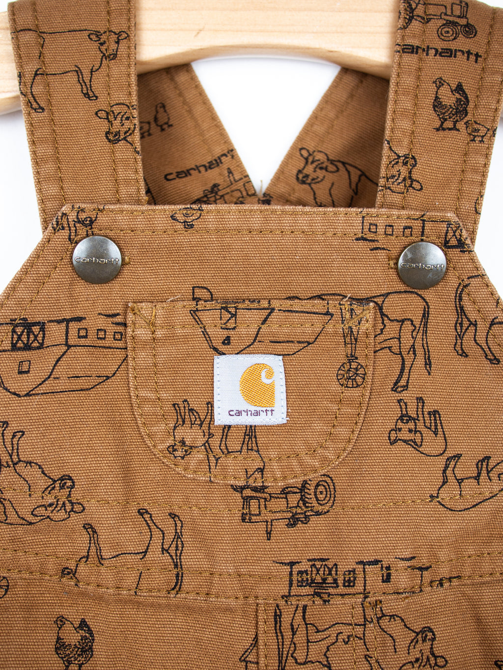 Carhartt Farm Print Dungaree Shorties - Age 3 months