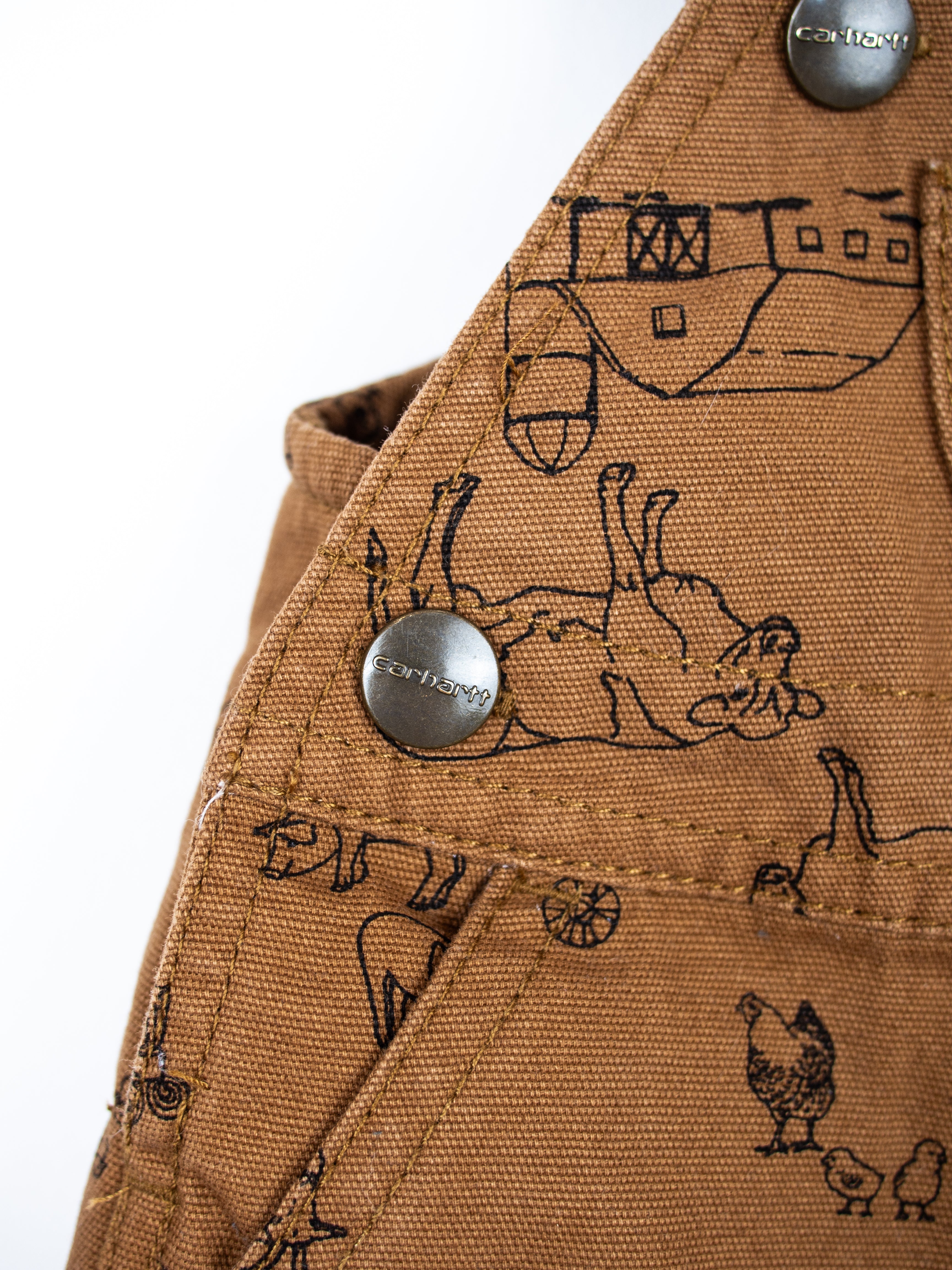 Carhartt Farm Print Dungaree Shorties - Age 3 months