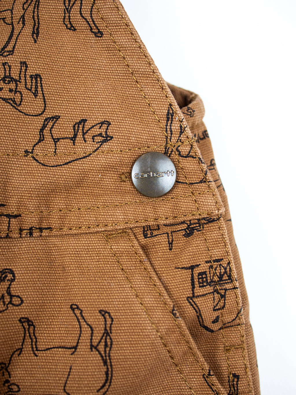 Carhartt Farm Print Dungaree Shorties - Age 3 months